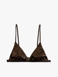 Varak Baskılı Parlak Bralet Bikini Üstü