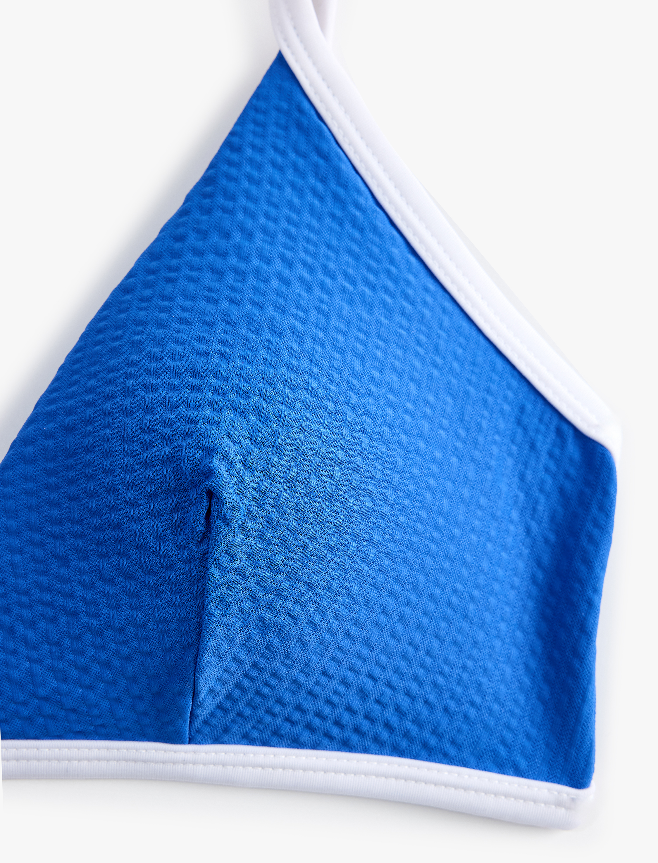   Koton X Sibil Çetinkaya - Kontrast Detaylı Dokulu Kobalt Mavi Bralet Bikini Üstü