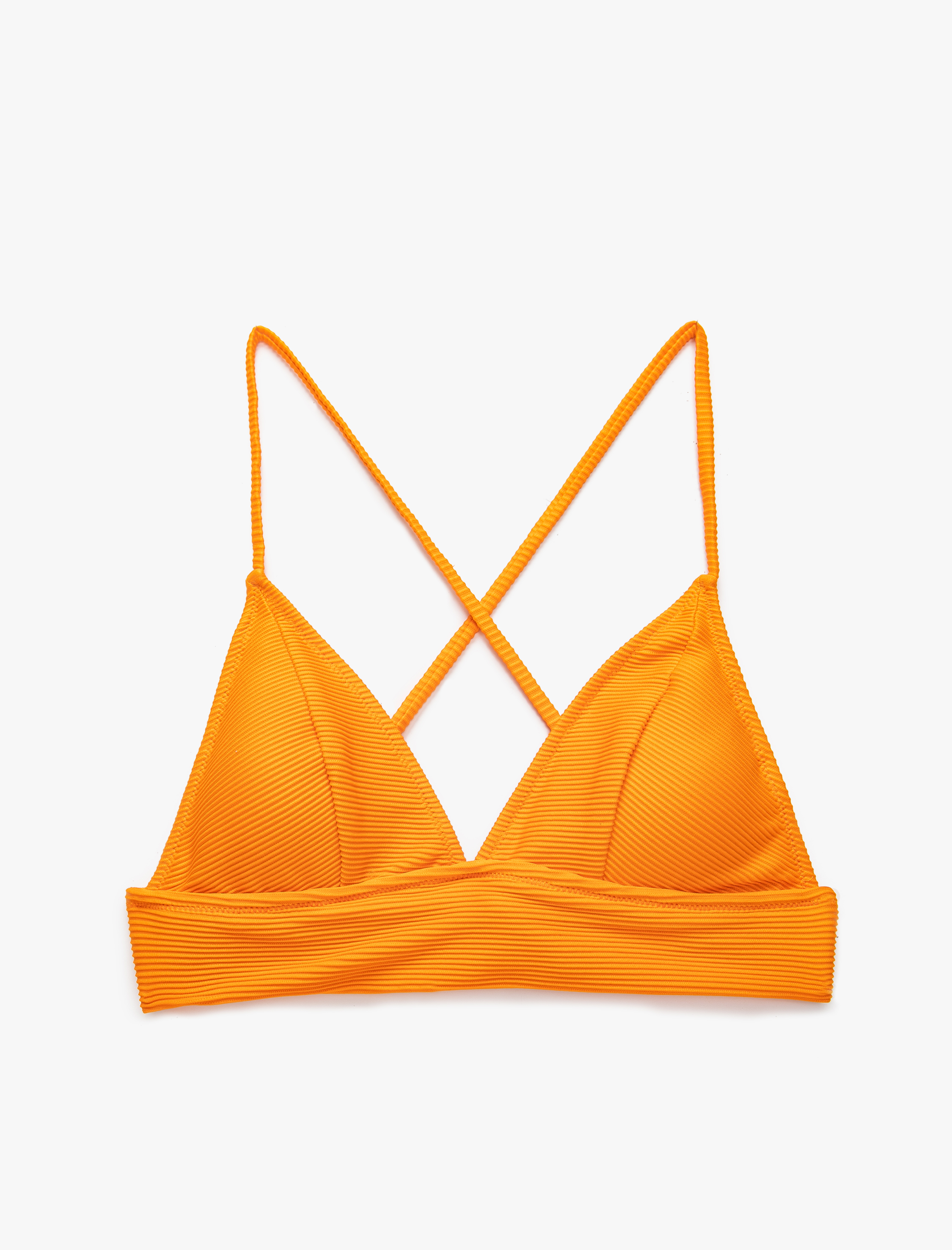   Üçgen Bikini Üstü Dokulu Kaplı Bağlama Detaylı