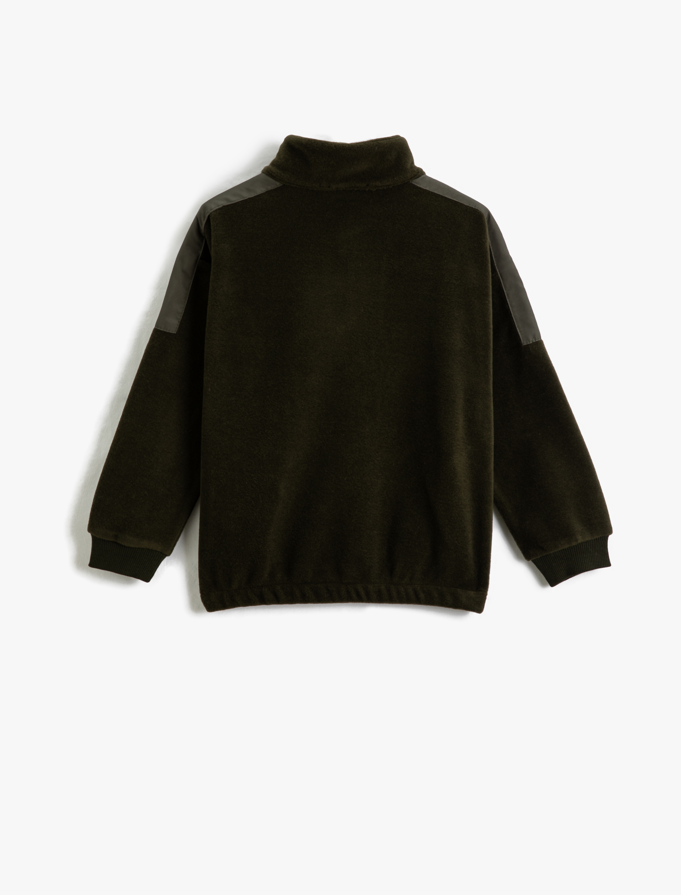  Erkek Çocuk Polar Sweatshirt Dik Yaka Yarım Fermuarlı Cepli İşleme Detaylı