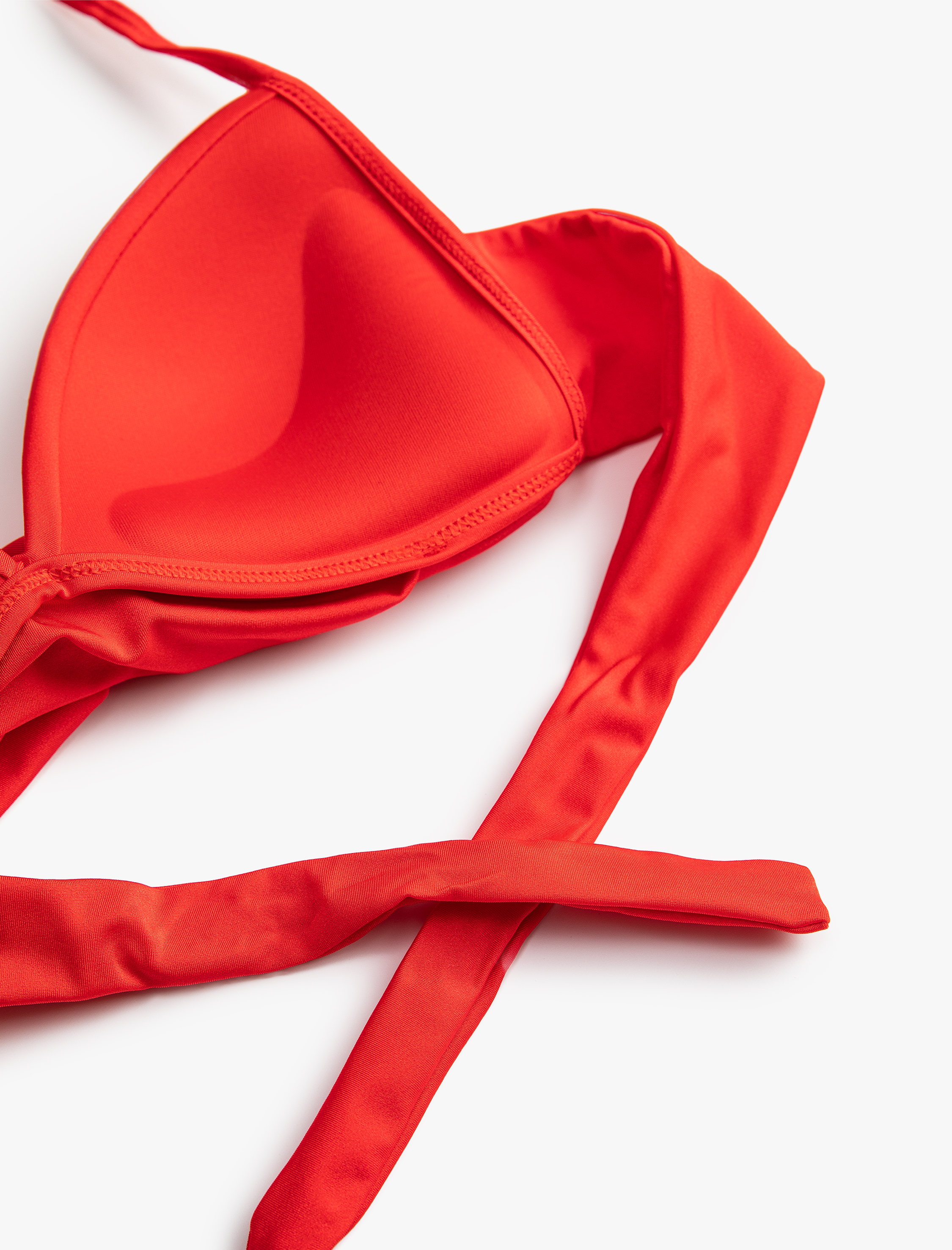   Bikini Üstü Dolgulu Drapeli Boyundan Bağlamalı
