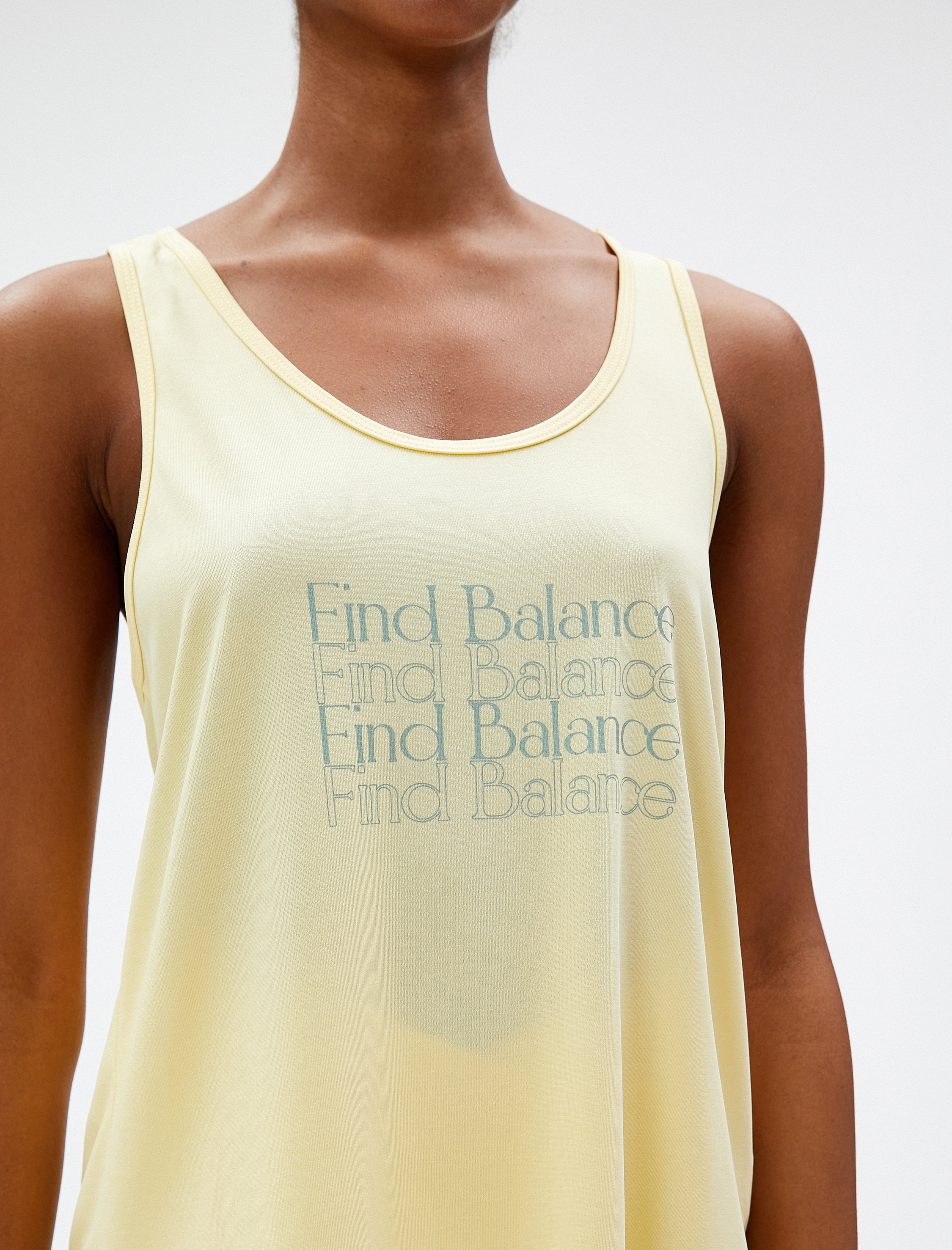   Slogan Baskılı Yoga Atlet Sırt Detaylı Modal Karışımlı