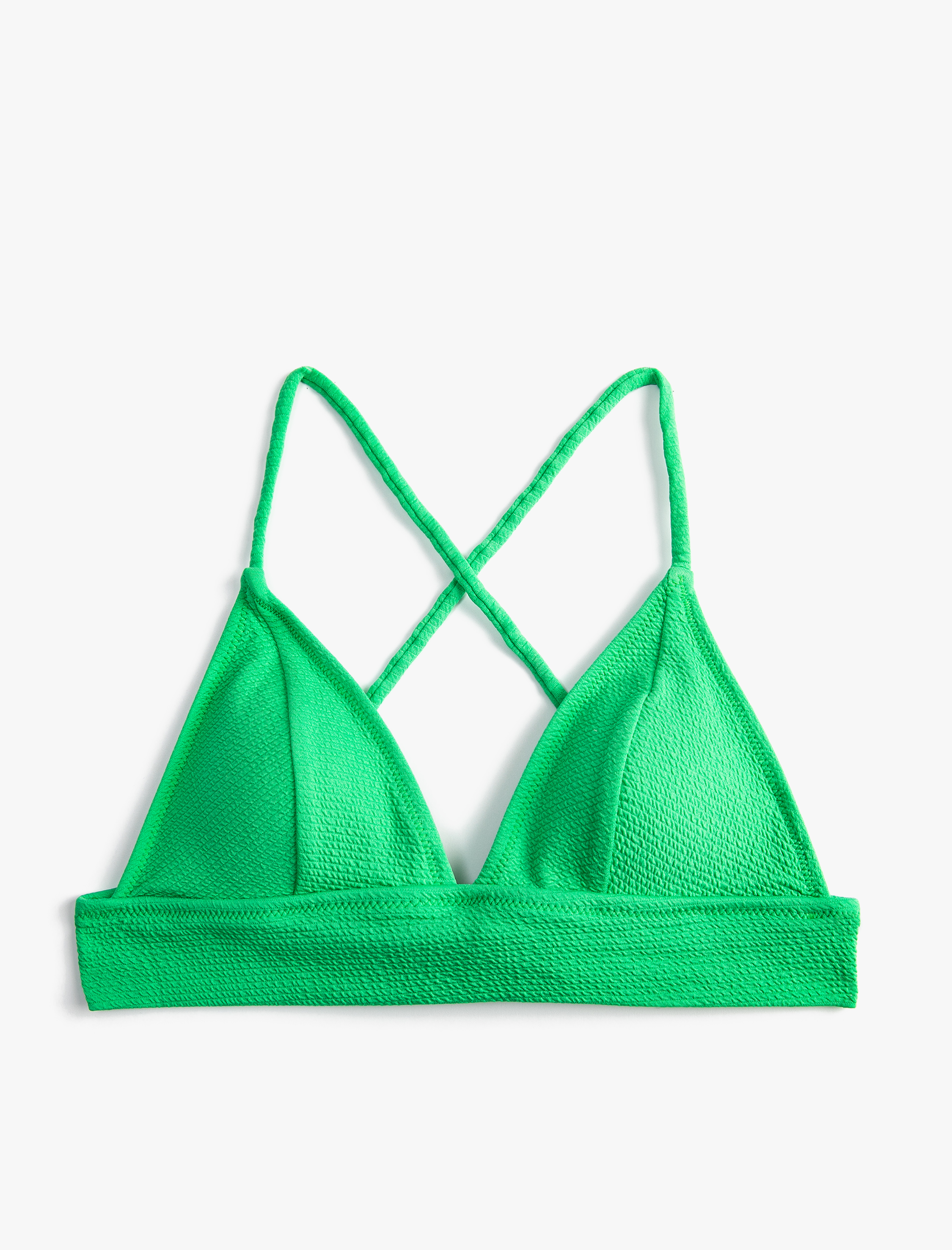   Bikini Üstü Bralet Çapraz Askılı Kaplı Dokulu