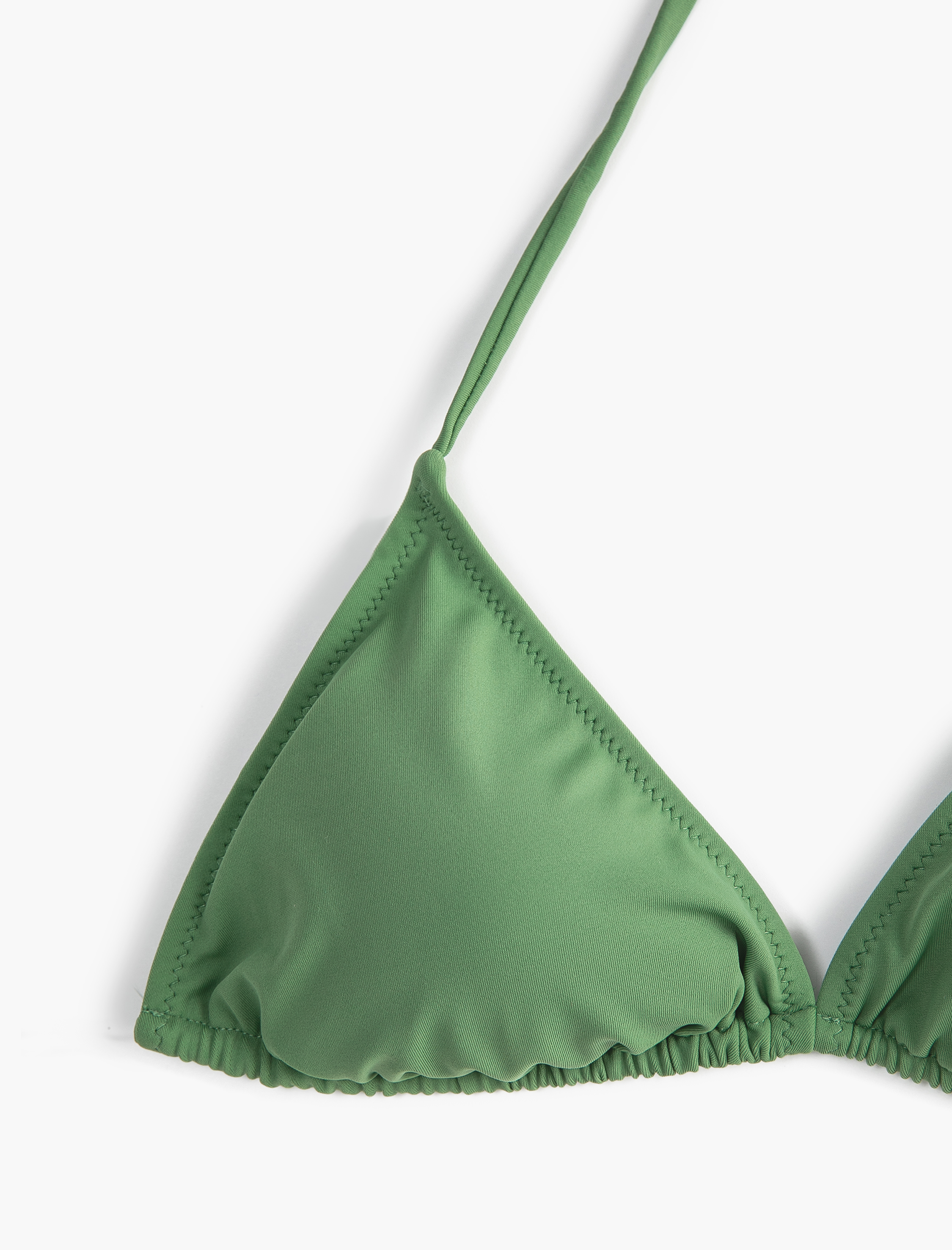   Üçgen Bikini Üstü Basic Boyundan Bağlamalı Kaplı