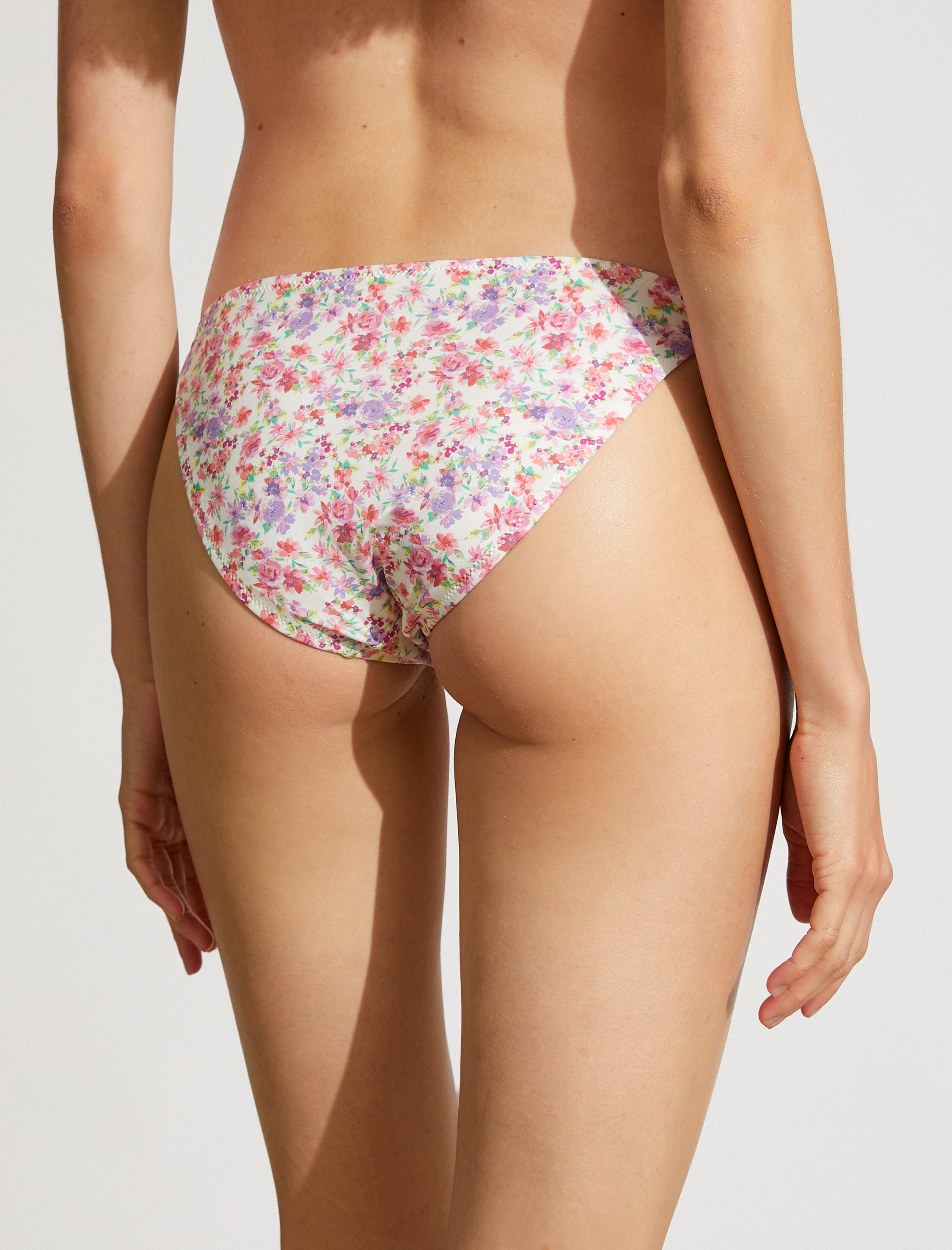   Çiçekli Bikini Altı Yandan Bağlama Detaylı Normal Bel