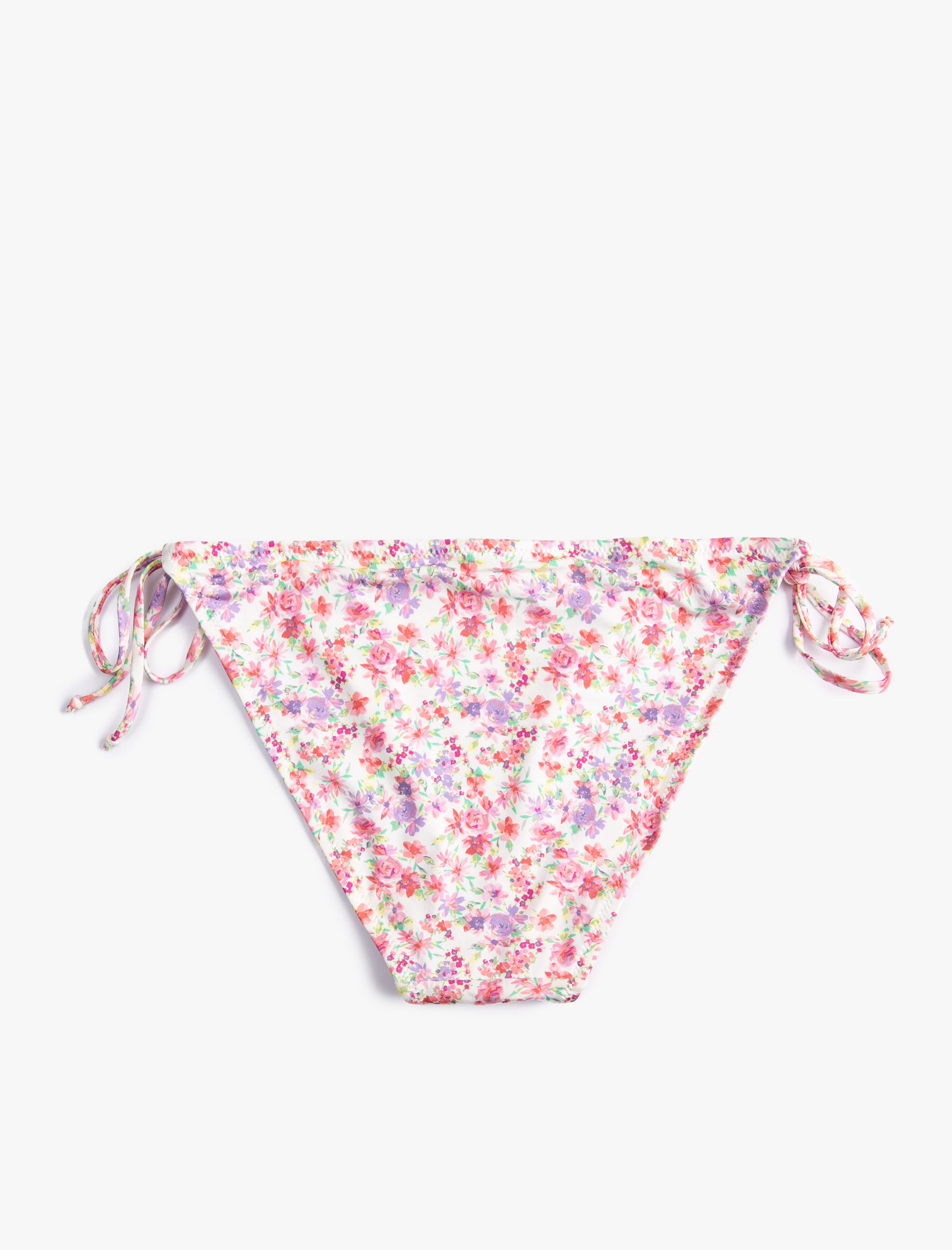   Çiçekli Bikini Altı Yandan Bağlama Detaylı Normal Bel