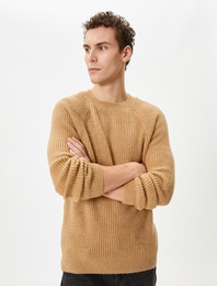 Triko Kazak Bisiklet Yaka Yumuşak Dokulu Slim Fit Uzun Kollu