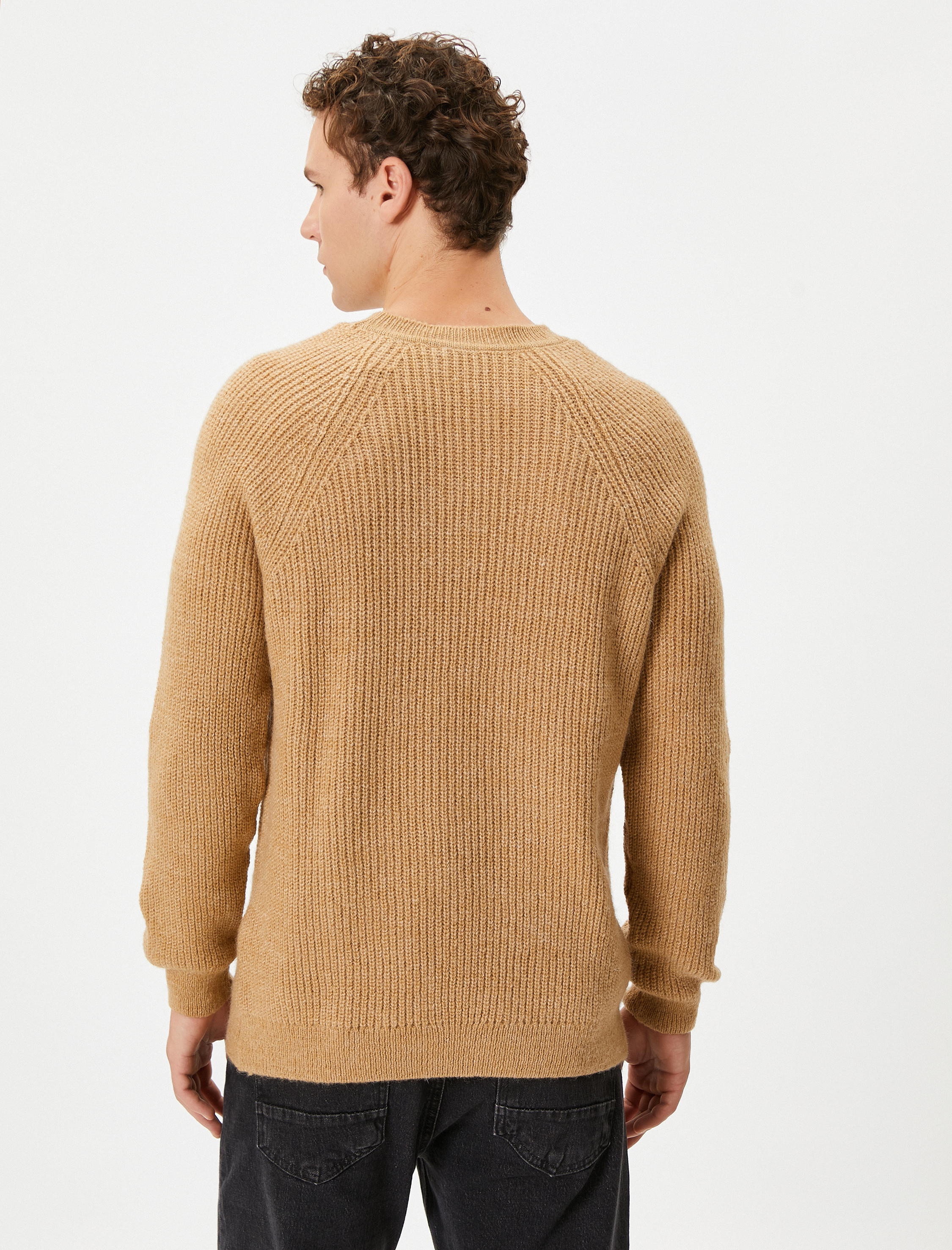  Triko Kazak Bisiklet Yaka Yumuşak Dokulu Slim Fit Uzun Kollu