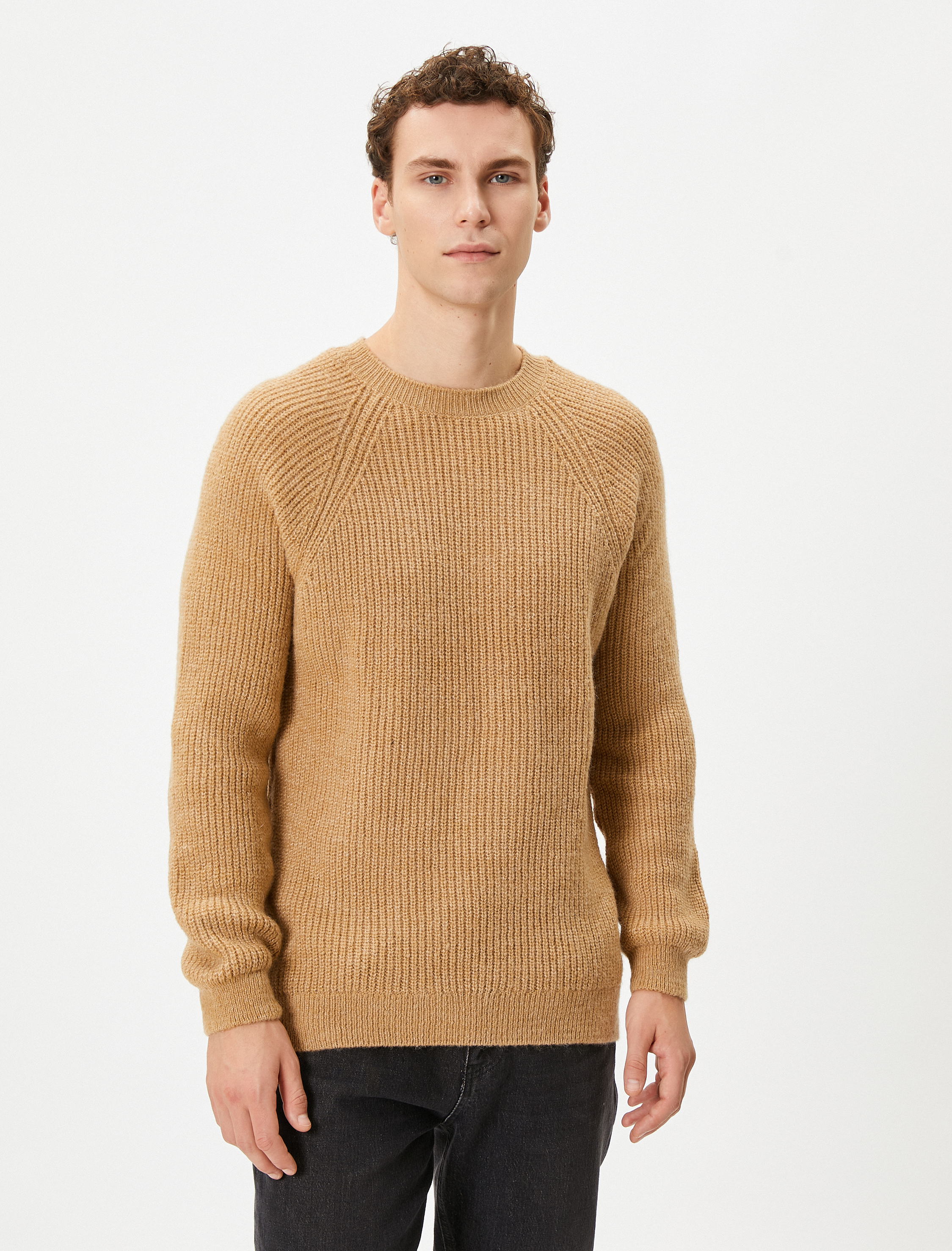   Triko Kazak Bisiklet Yaka Yumuşak Dokulu Slim Fit Uzun Kollu
