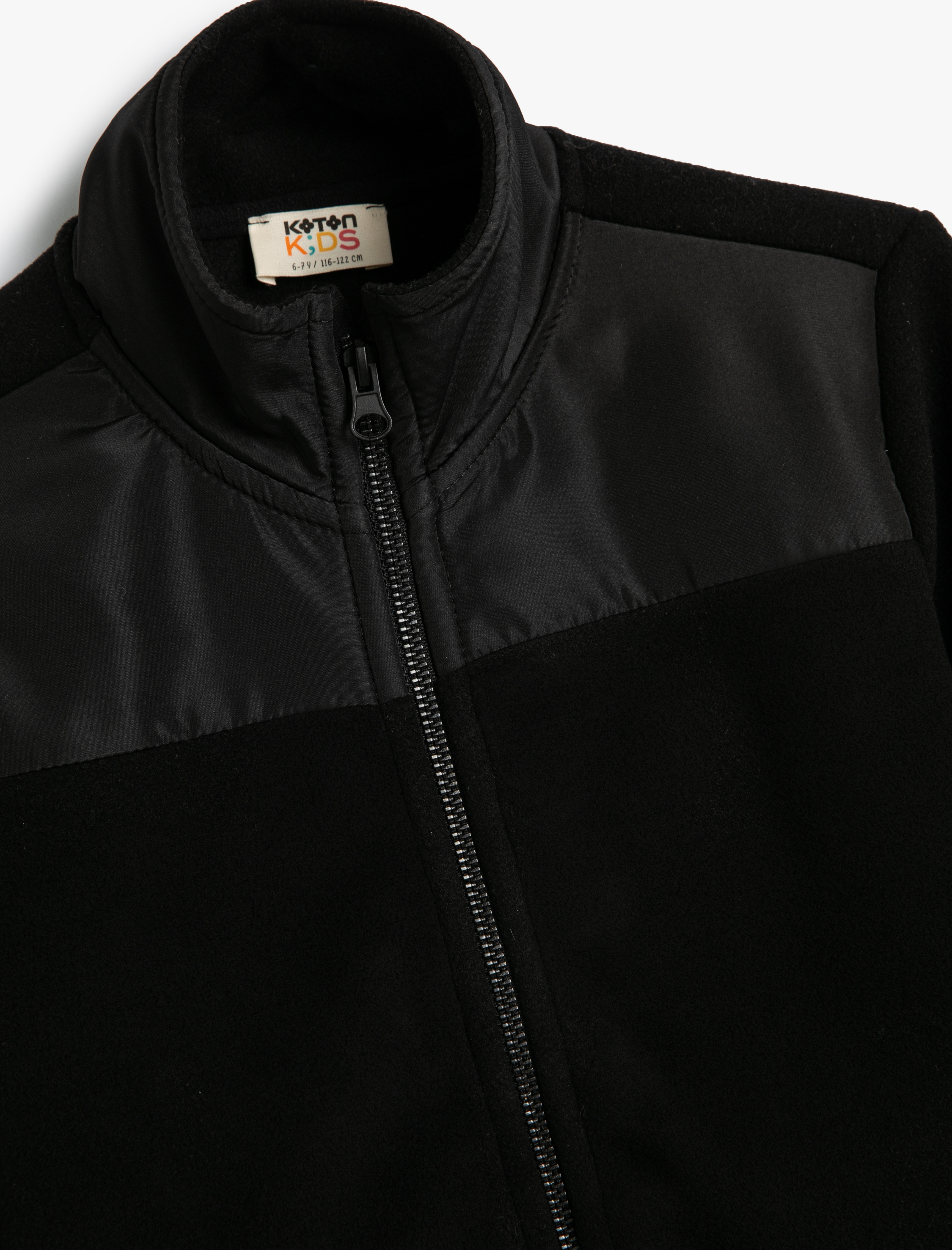  Erkek Çocuk Fermuarlı Polar Sweatshirt Dik Yaka Uzun Kollu