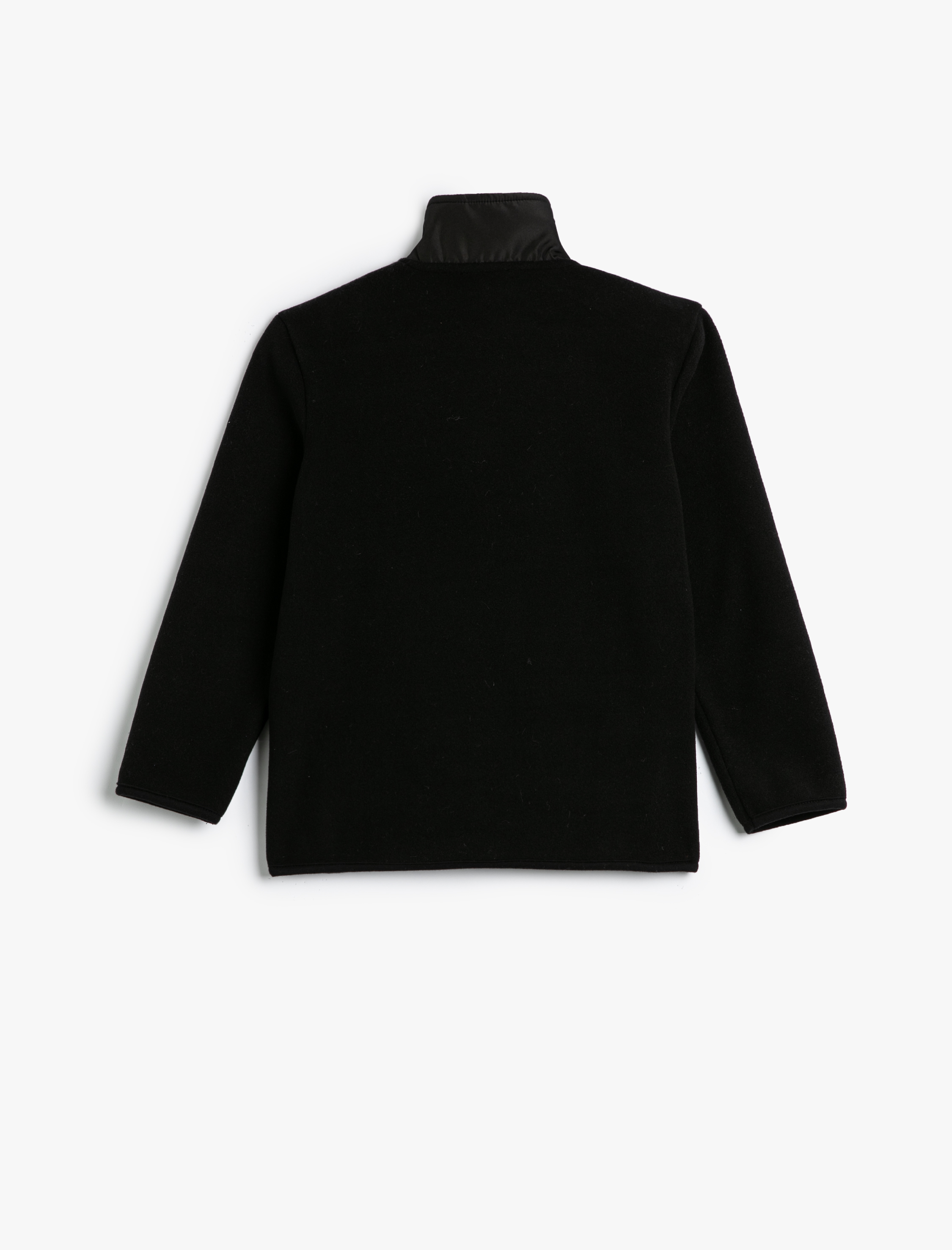  Erkek Çocuk Fermuarlı Polar Sweatshirt Dik Yaka Uzun Kollu