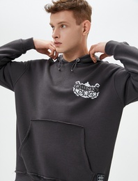 Harry Potter Oversize Kanguru Cepli Hoodie Lisanslı Baskılı  Şardonlu