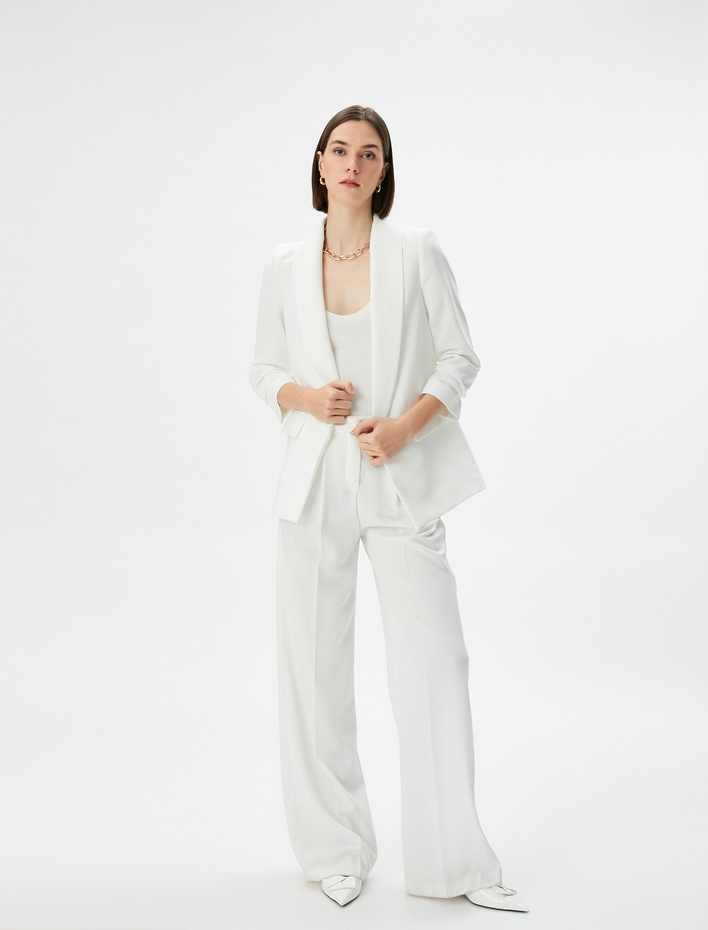  Blazer Ceket Şal Yaka Cepli Regular Fit
