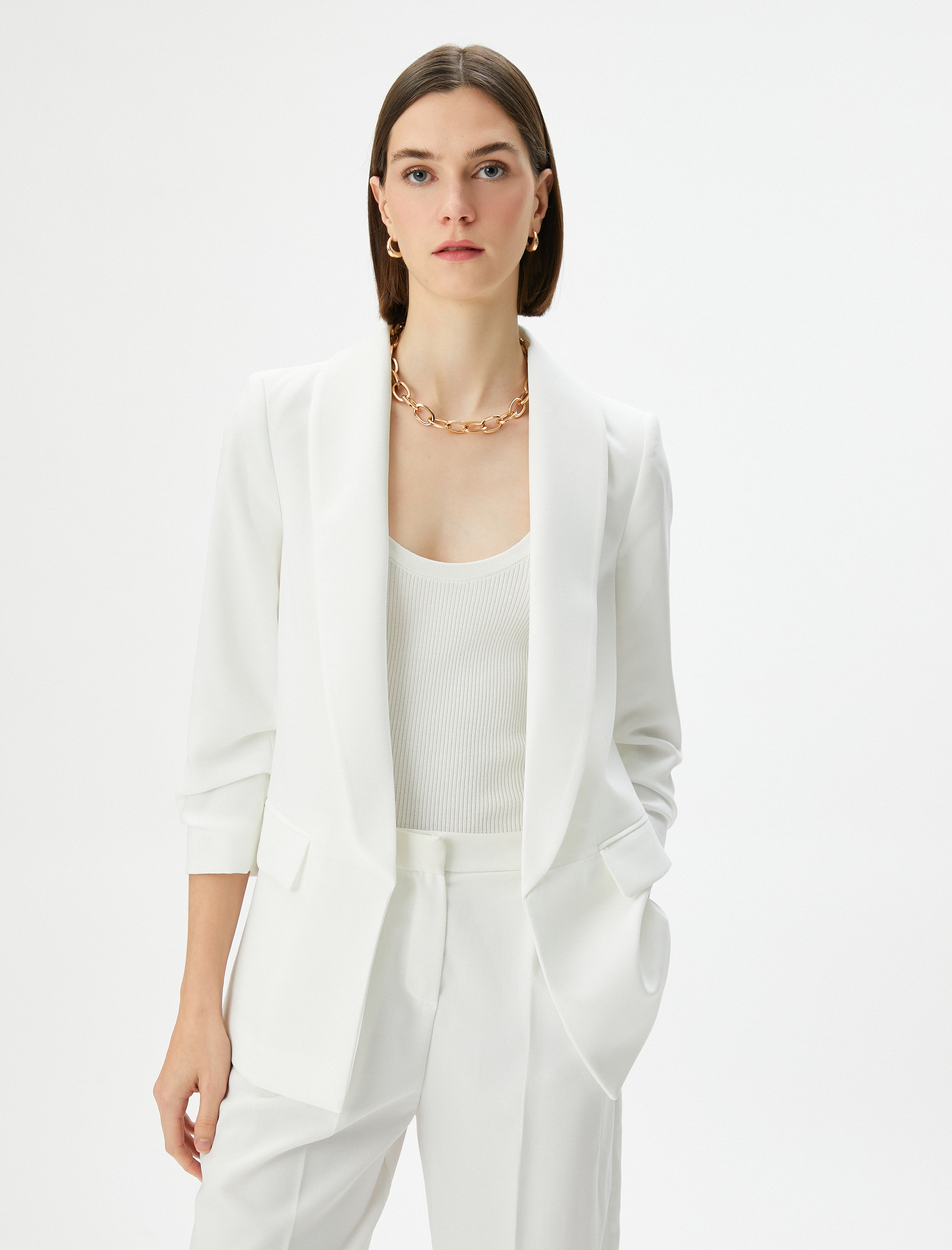   Blazer Ceket Şal Yaka Cepli Regular Fit