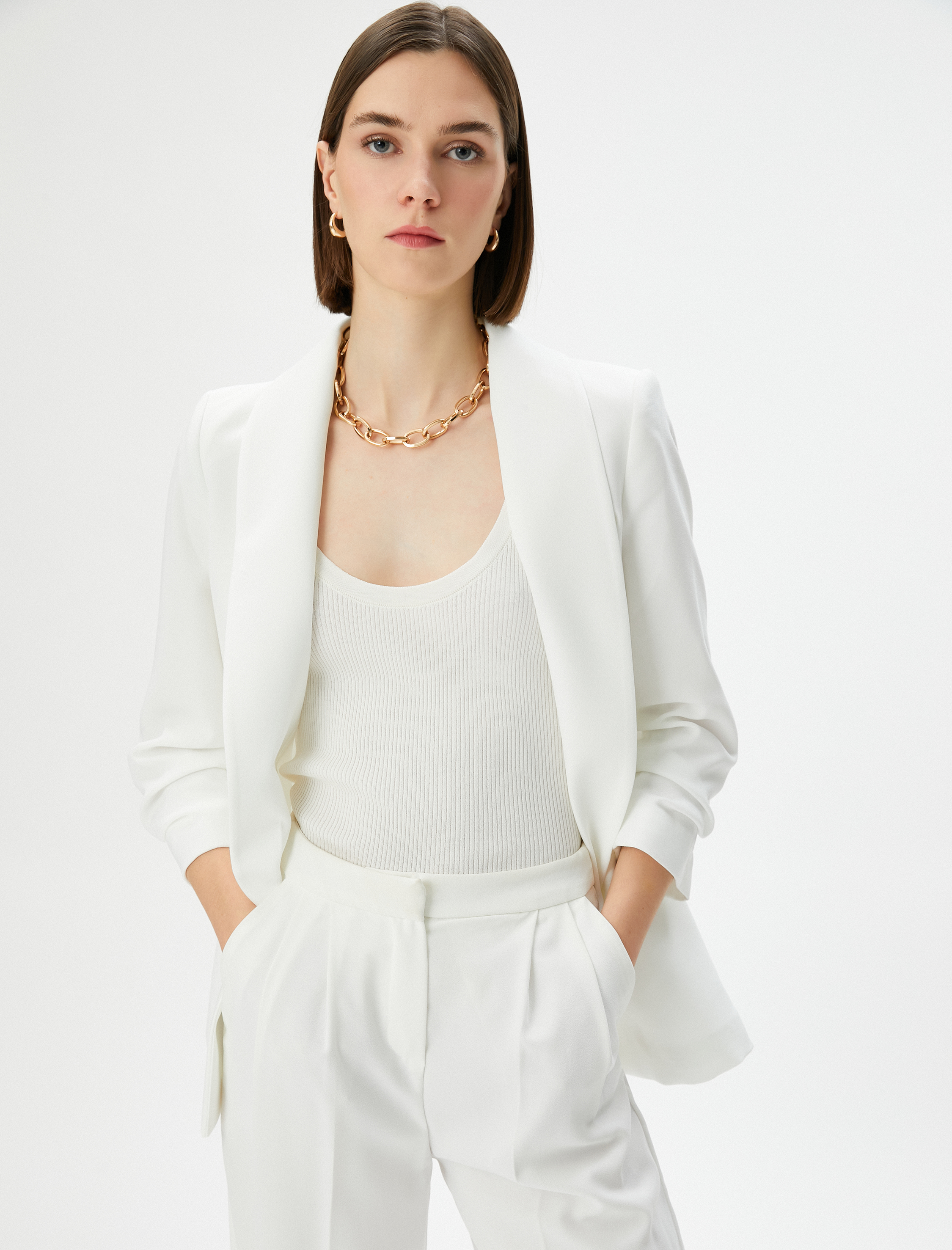   Blazer Ceket Şal Yaka Cepli Regular Fit