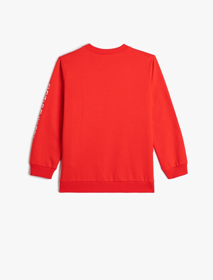 Erkek Çocuk Noel Baba Sweatshirt Yılbaşı Temalı Pullu Payetli Şardonlu Pamuklu
