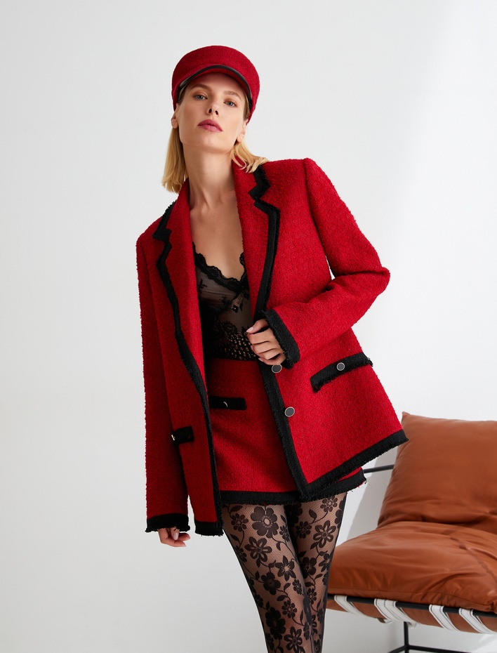  Blazer Tüvit Ceket Düğmeli Regular Fit