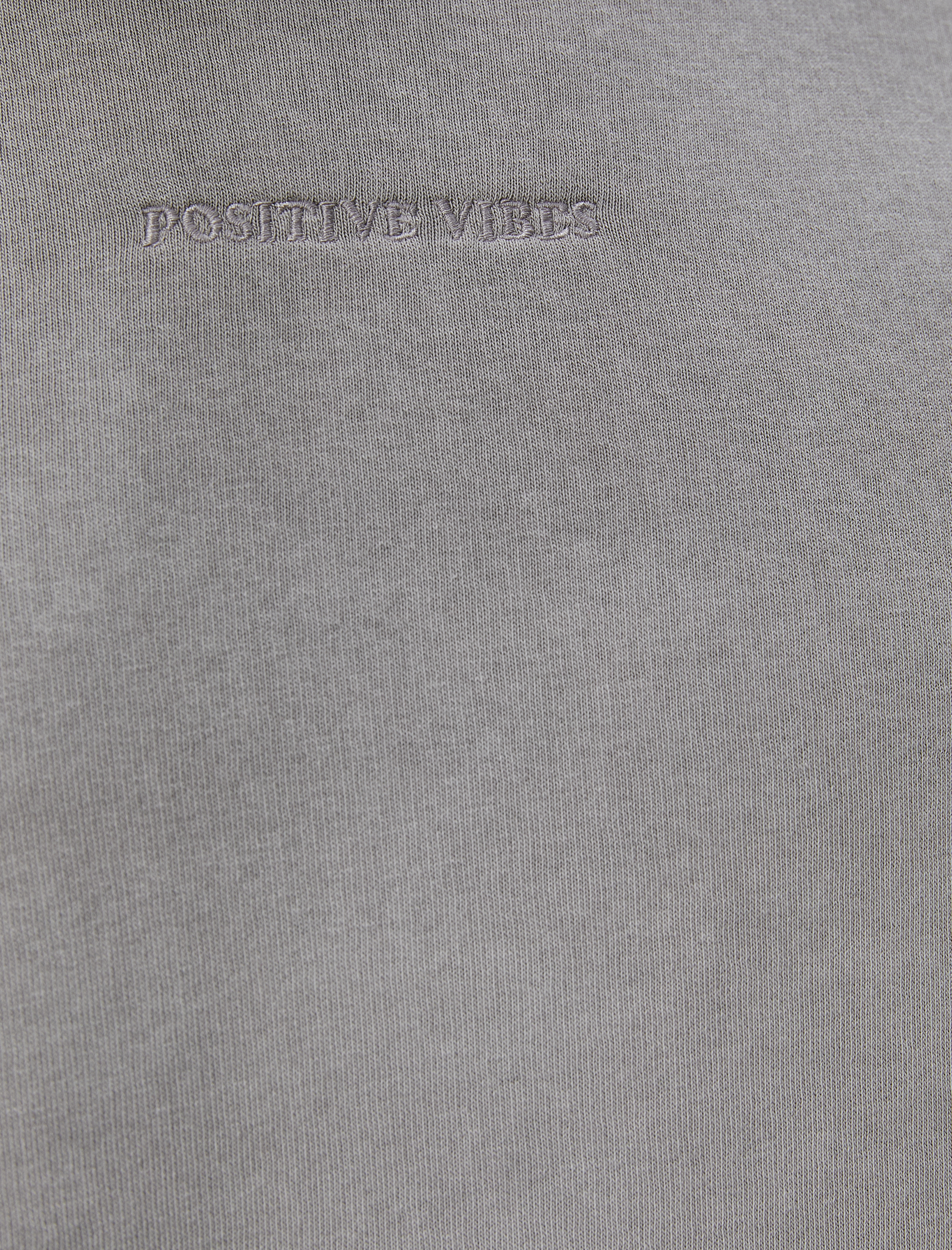   Slogan İşlemeli Sweatshirt Soyut Baskılı Bisiklet Yaka Şardonlu