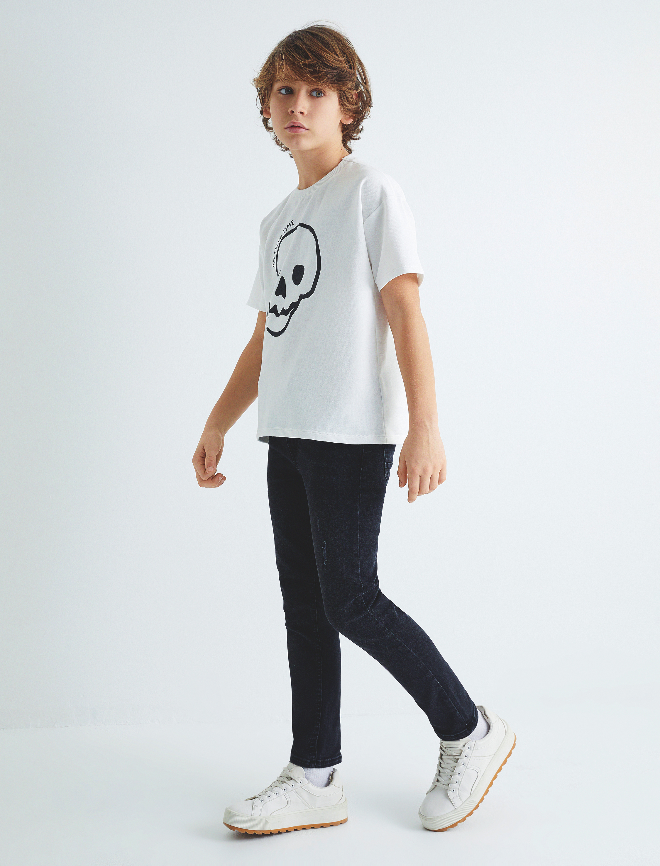 Erkek Çocuk Kot Pantolon Pamuklu Cepli - Slim Jean