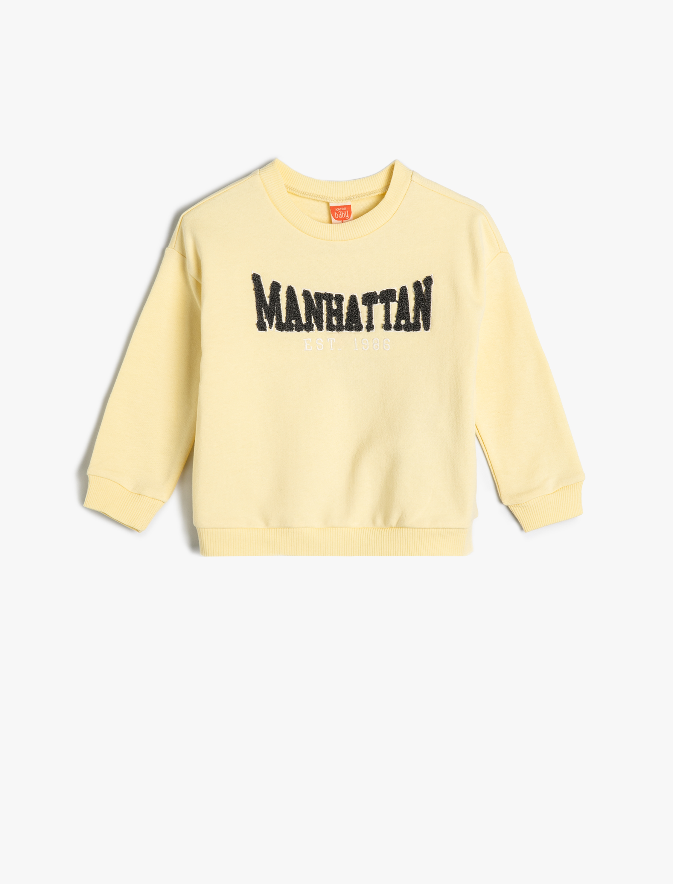  Erkek Bebek Sweat Manhattan Baskılı Uzun Kollu Bisiklet Yaka Pamuklu