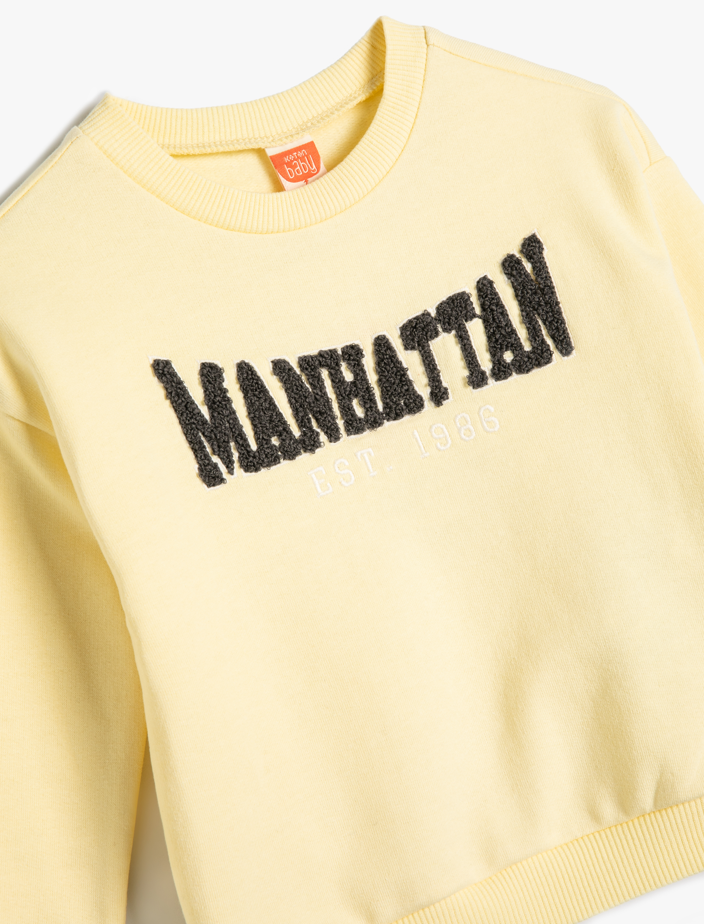  Erkek Bebek Sweat Manhattan Baskılı Uzun Kollu Bisiklet Yaka Pamuklu