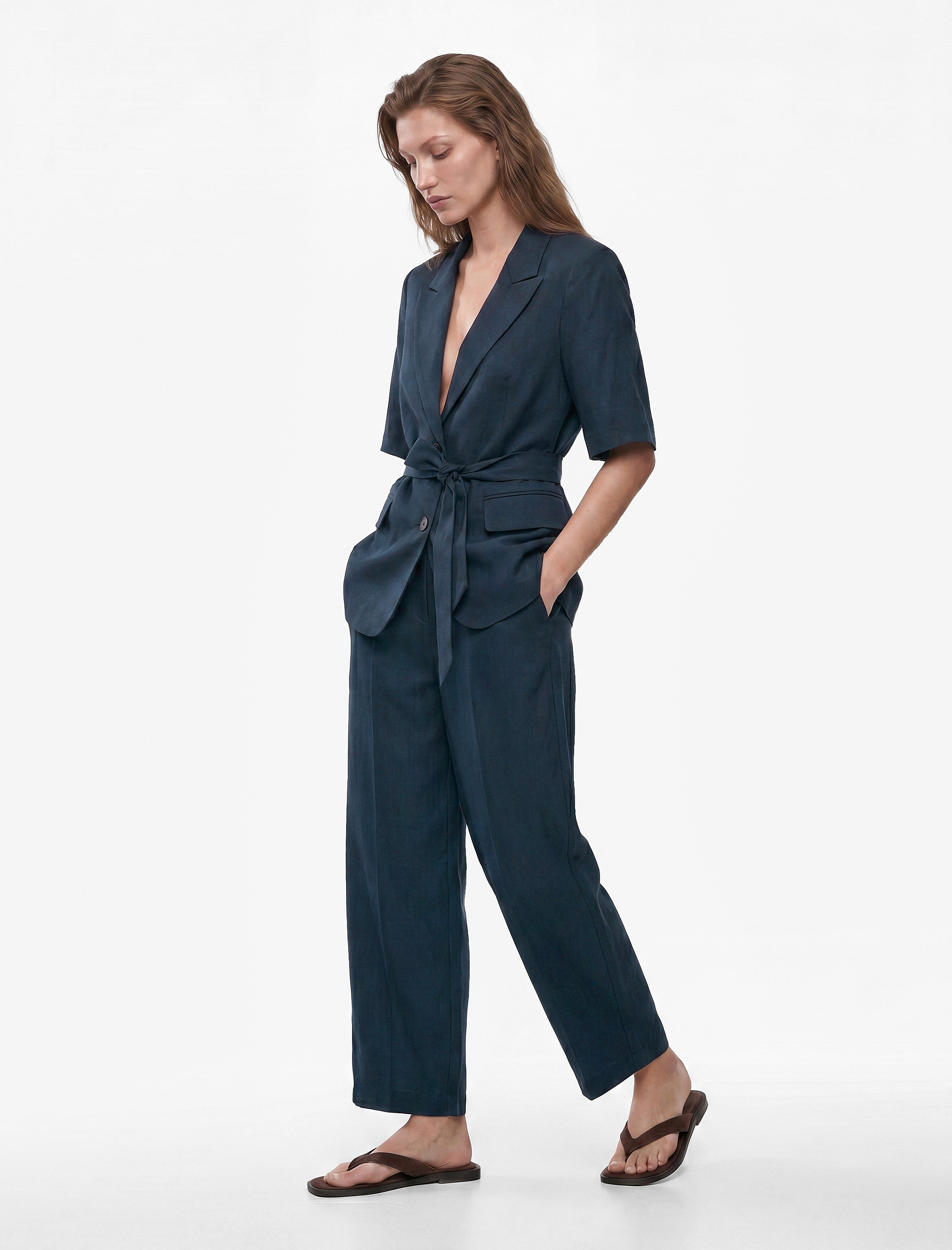   Regular Fit Cep Detaylı Barrel Fit Yüksek Bel Pantolon
