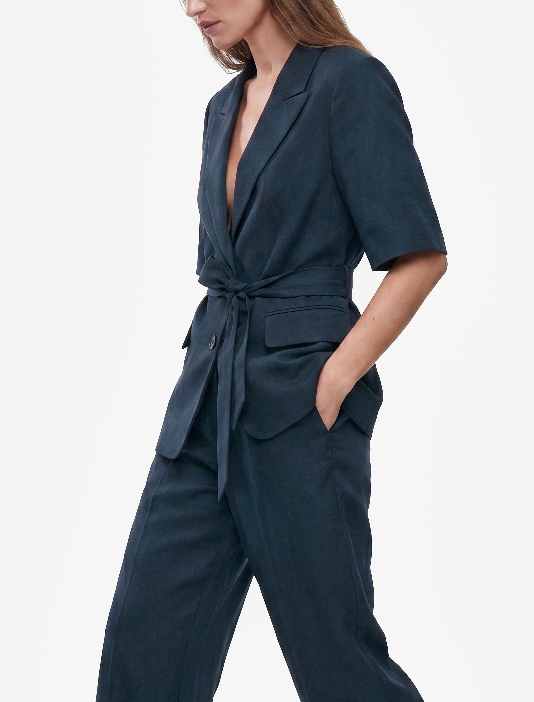   Regular Fit Cep Detaylı Barrel Fit Yüksek Bel Pantolon
