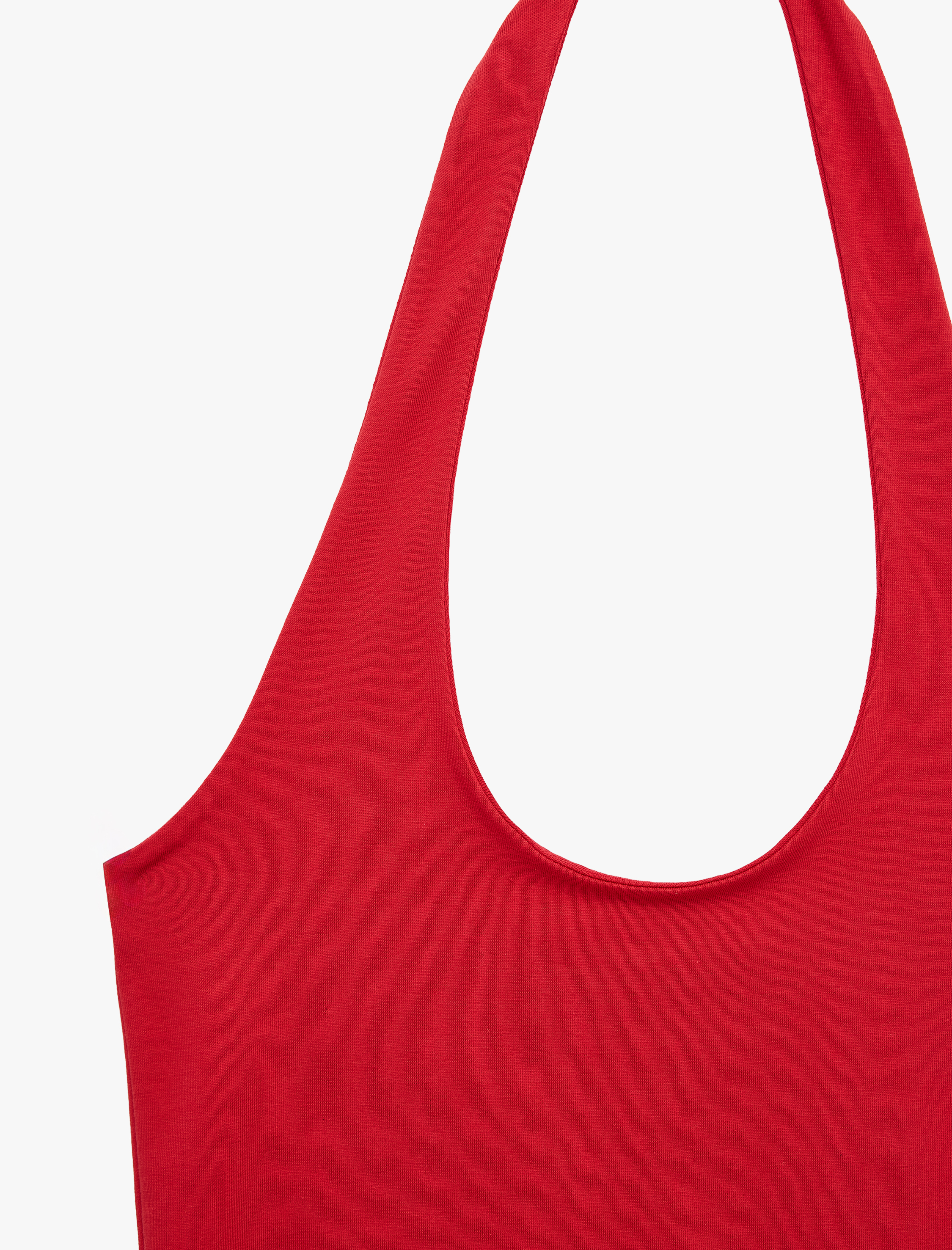   Halter Yaka Kolsuz Pamuklu Crop Bluz