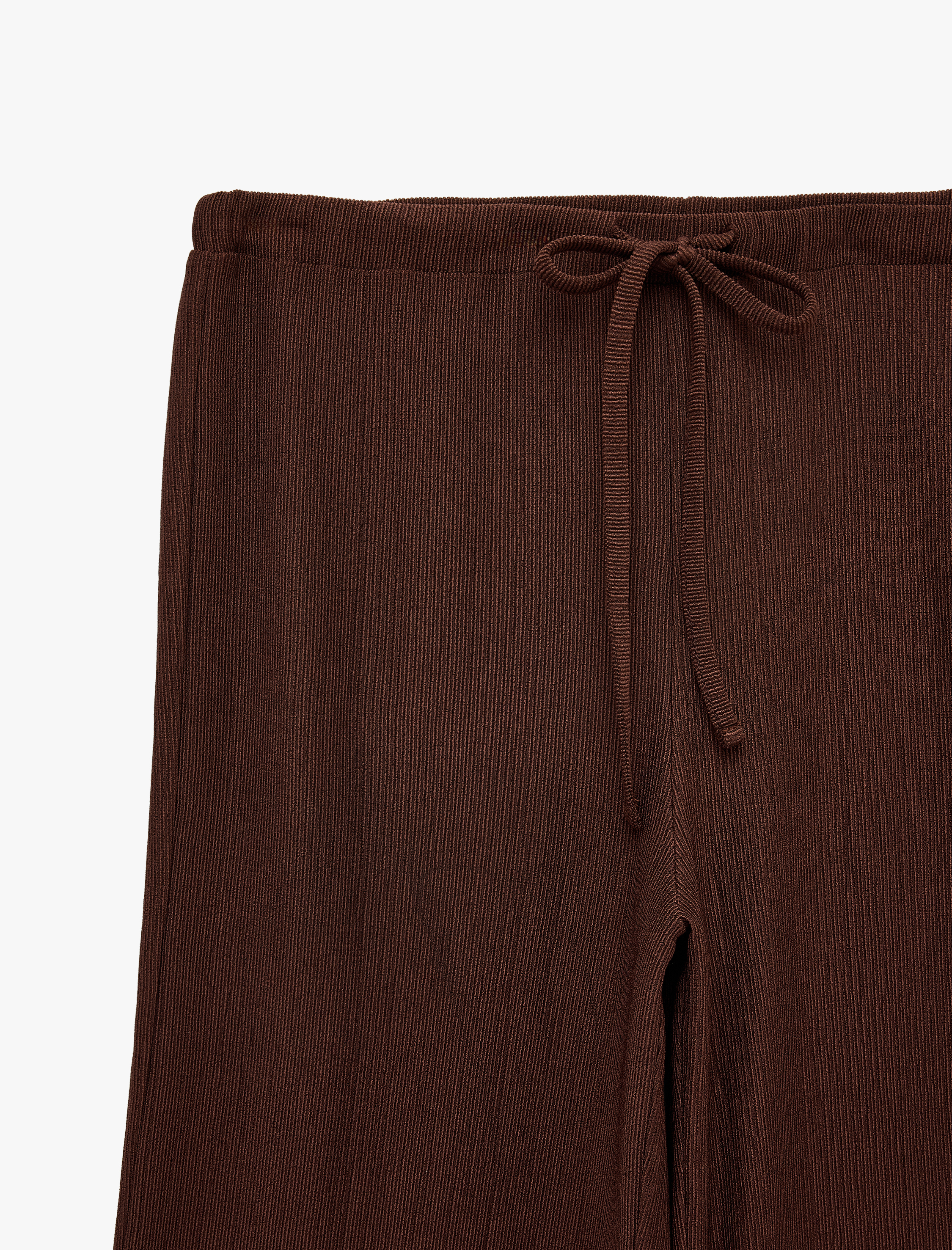   Normal Bel Cepli Bağcıklı Geniş Paça Pantolon