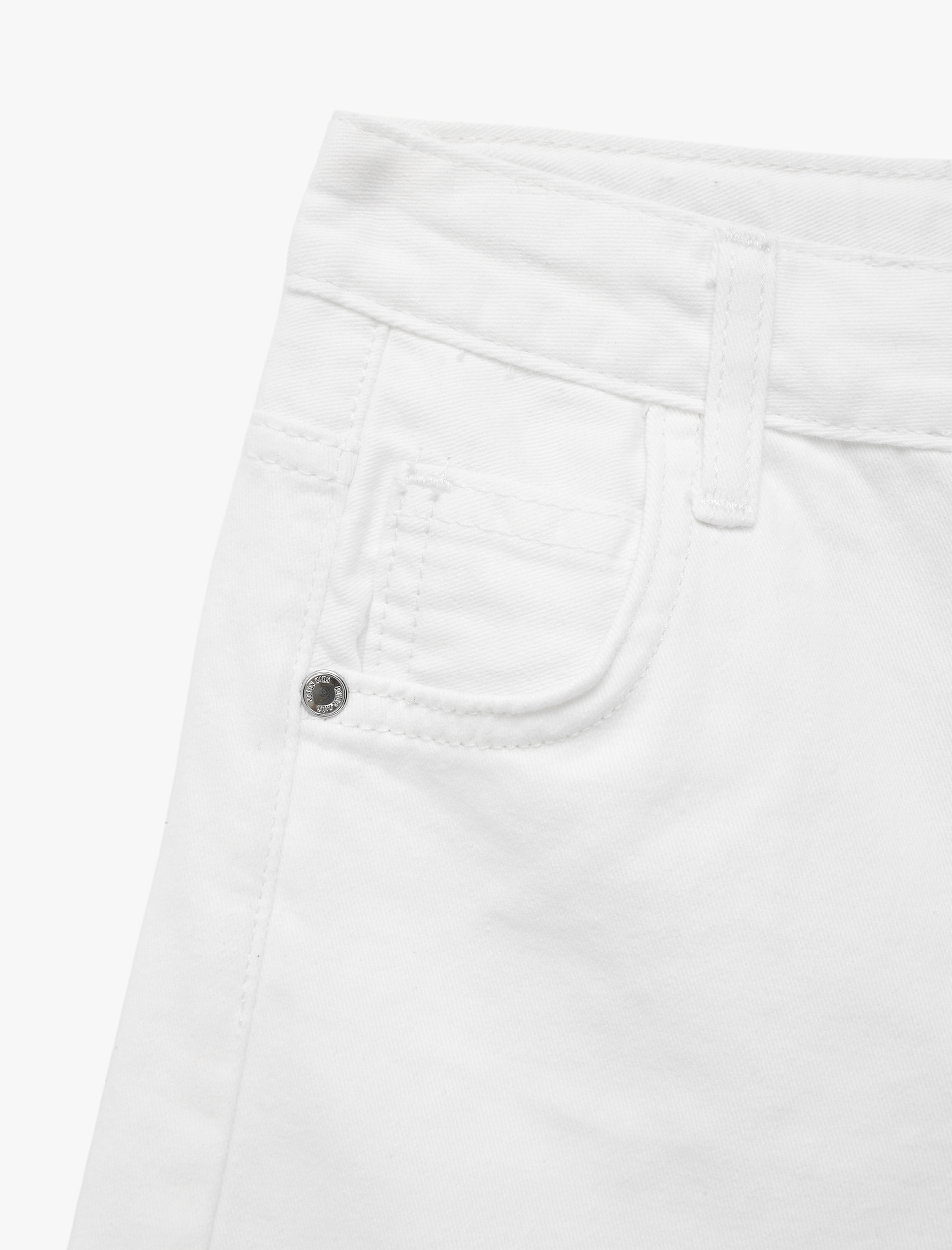  Kız Çocuk Pamuklu Loose Fit Normal Bel Denim Şort