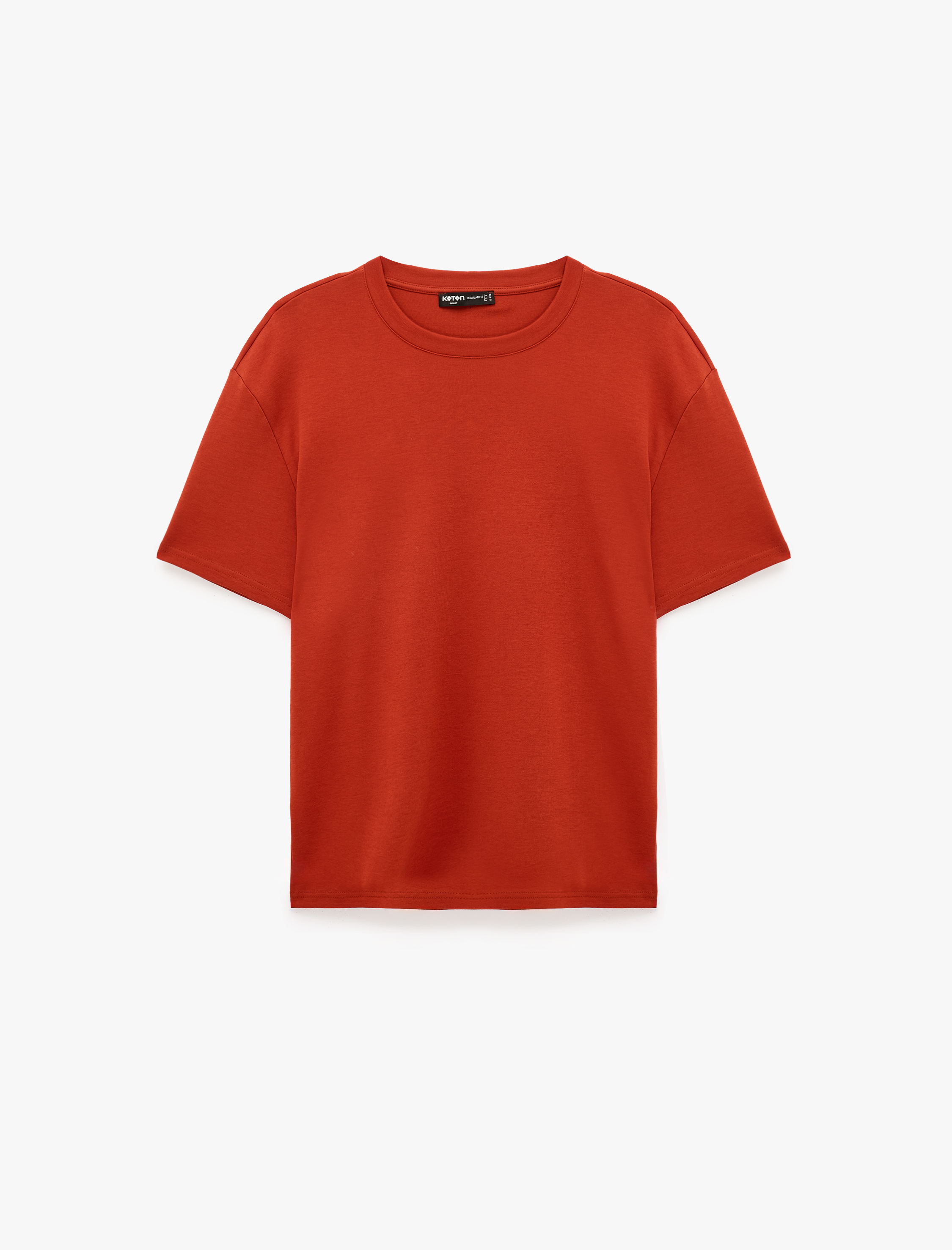   Pamuklu Bisiklet Yaka Kısa Kollu Basic Oversize Tişört