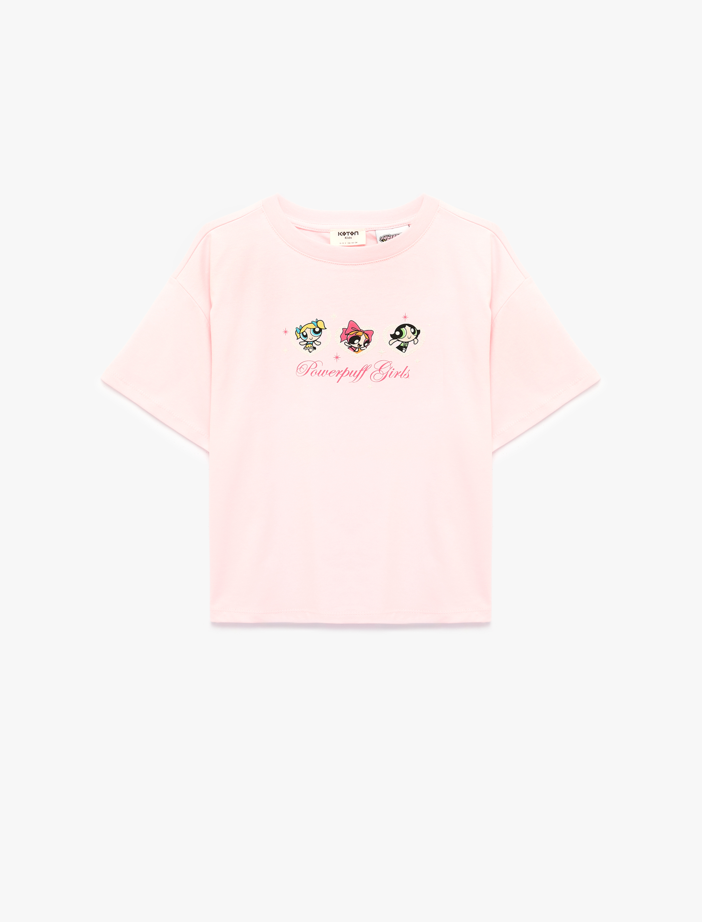  Kız Çocuk Powerpuff Girls Baskılı Pamuklu Kısa Kollu Lisanslı Tişört