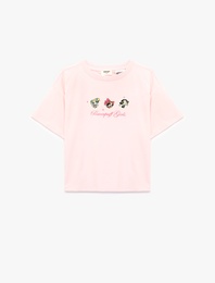 Powerpuff Girls Baskılı Pamuklu Kısa Kollu Lisanslı Tişört