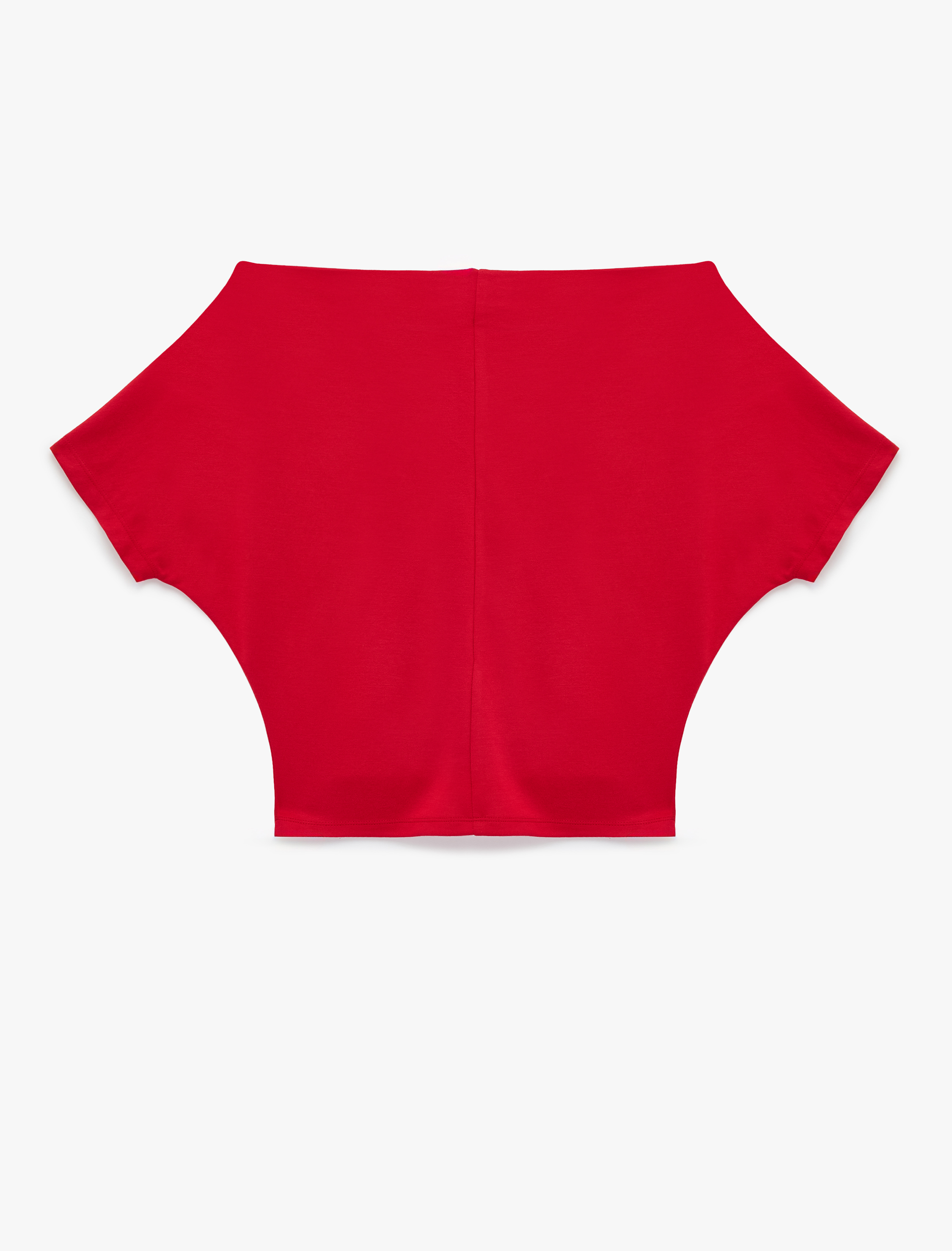  Modal Karışımlı Slim Fit Yarasa Kol Kayık Yaka Tişört