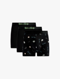 Lisanslı Rick and Morty Baskılı 3'lü Pamuklu Boxer Seti