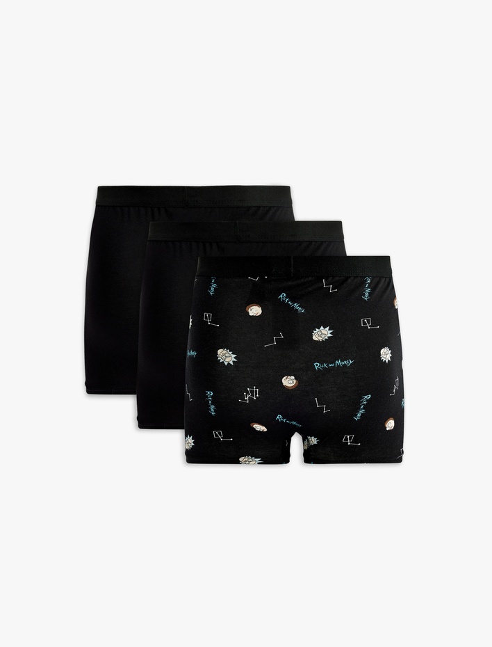  Lisanslı Rick and Morty Baskılı 3'lü Pamuklu Boxer Seti