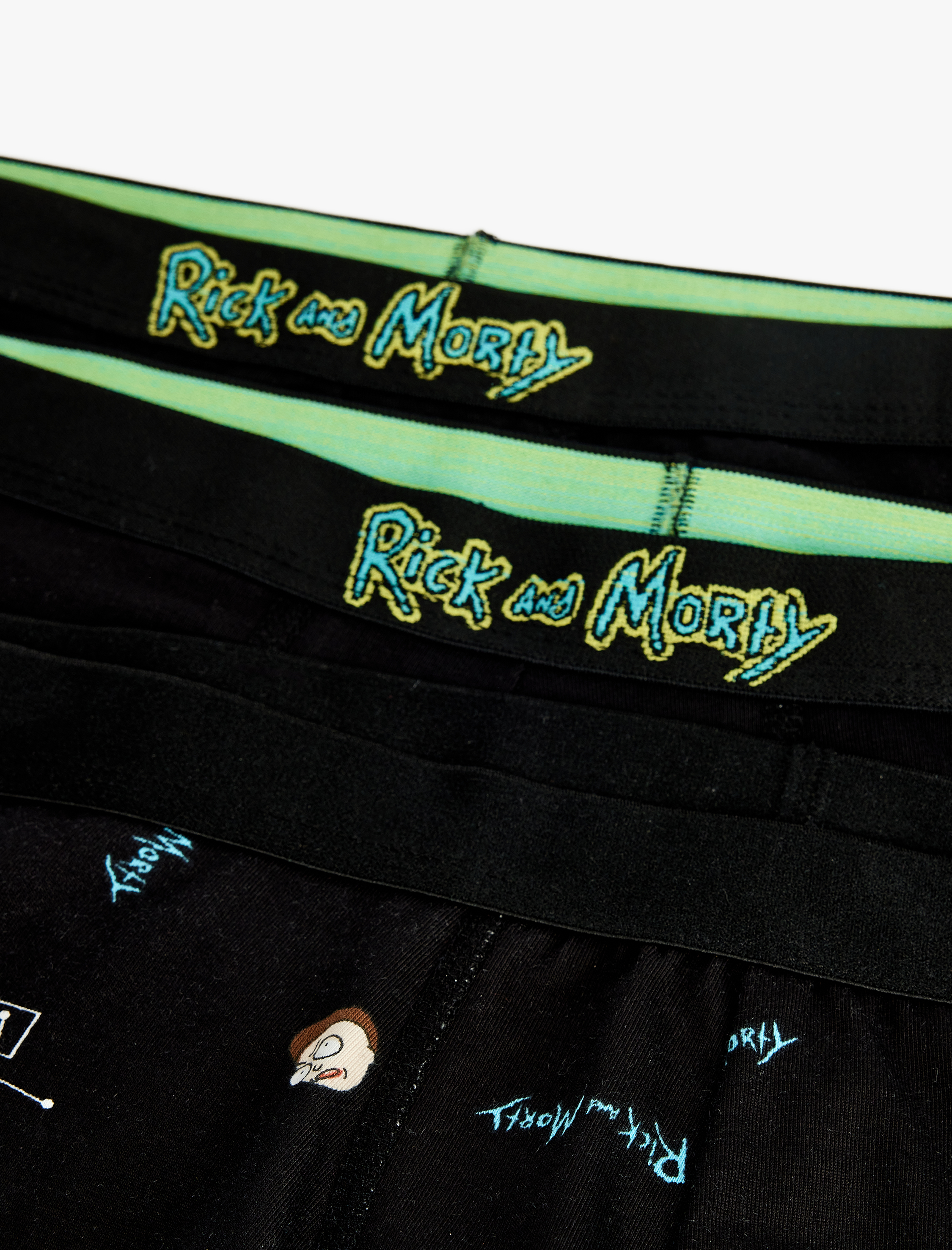   Lisanslı Rick and Morty Baskılı 3'lü Pamuklu Boxer Seti