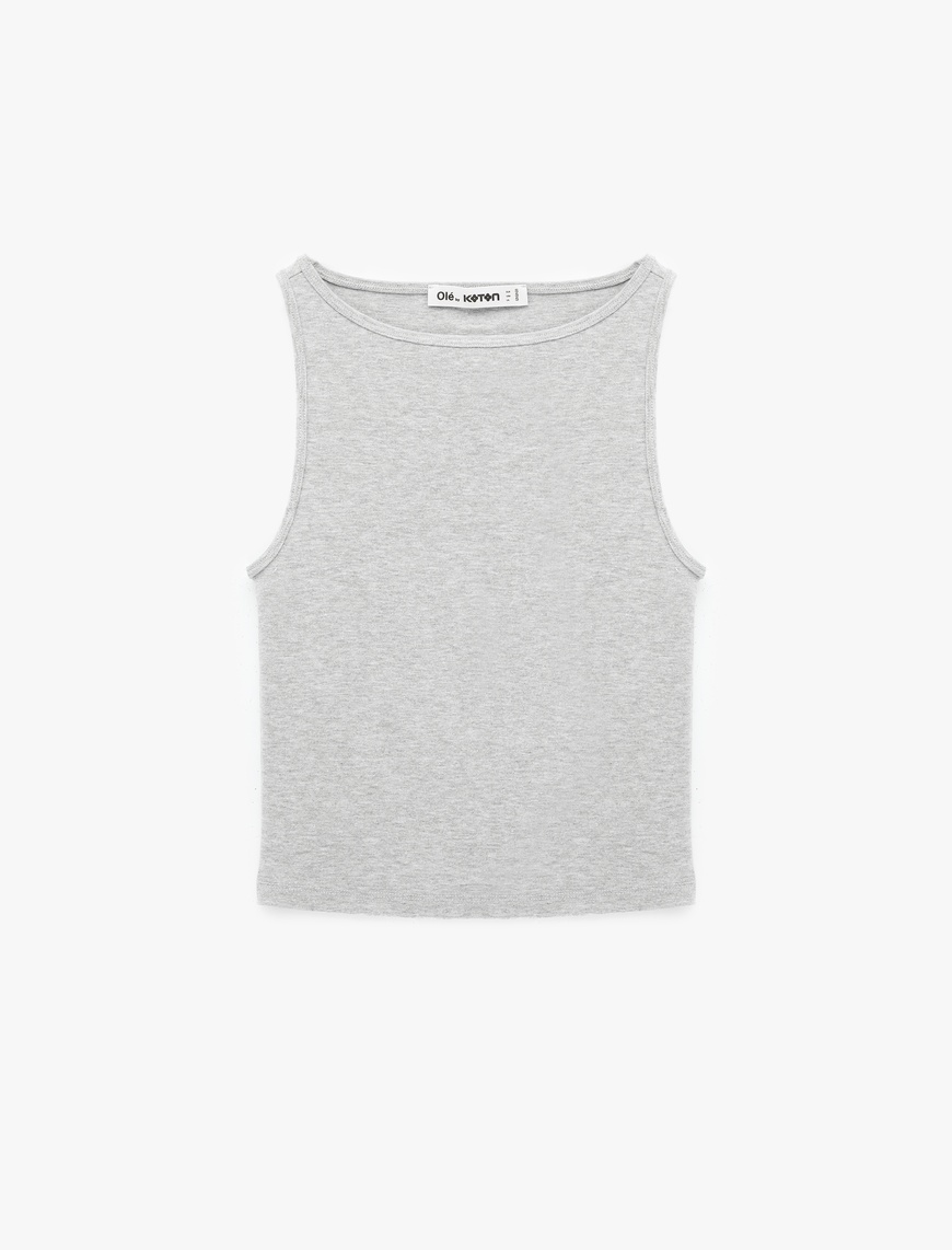 Koton Kadın Slim Fit Kayık Yaka Modal Karışımlı Kolsuz Atlet