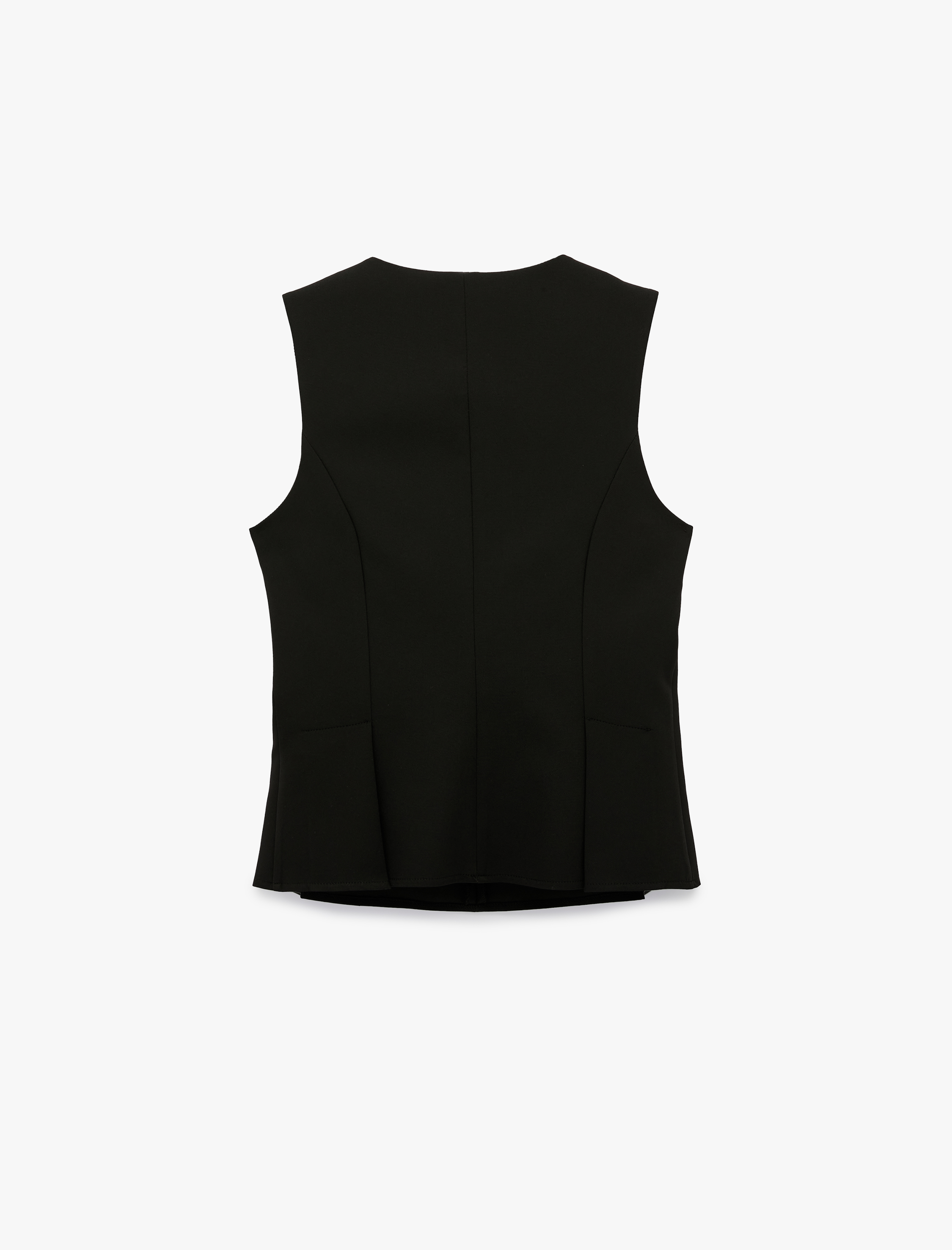   Fermuarlı Bisiklet Yaka Kolsuz Blazer Yelek
