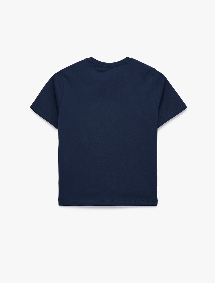  Pamuklu Slim Fit Kısa Kollu Bisiklet Yaka Spor Tişört