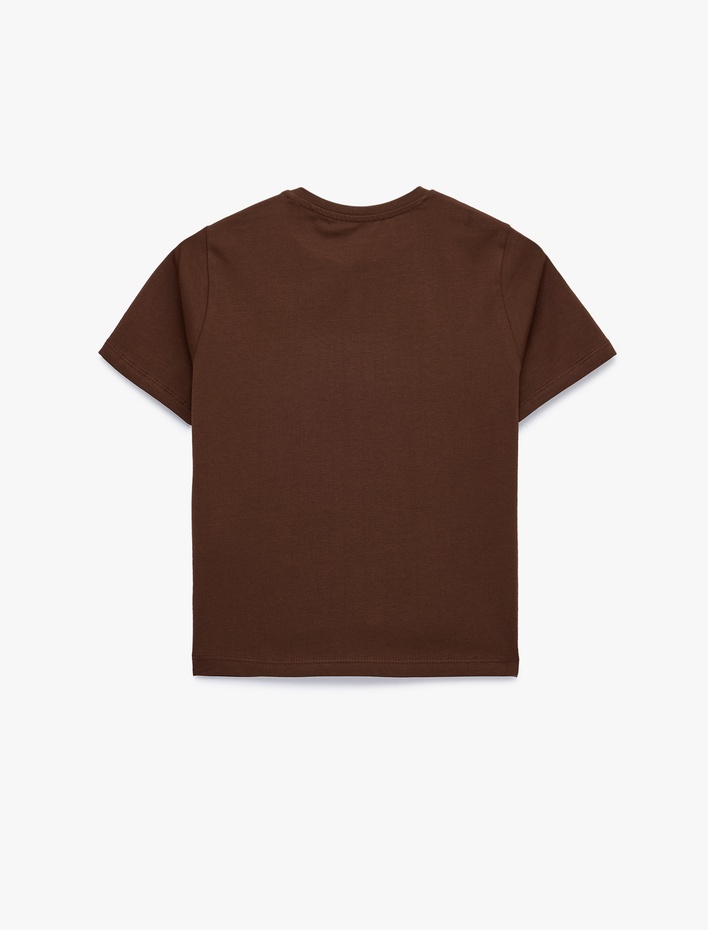  Pamuklu Slim Fit Kısa Kollu Bisiklet Yaka Spor Tişört