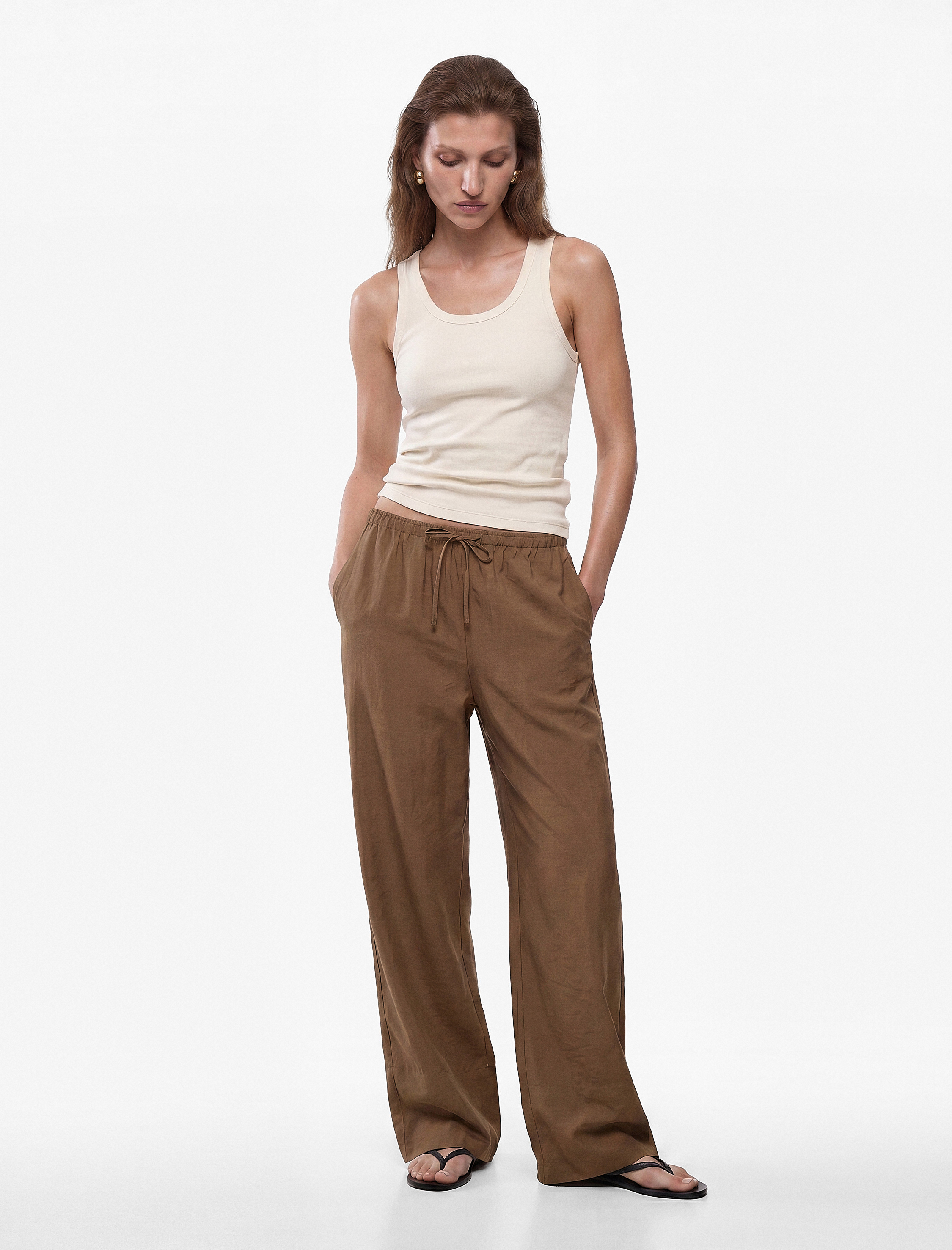   Pamuklu Kaşkorse Slim Fit U Yaka Fitilli Atlet