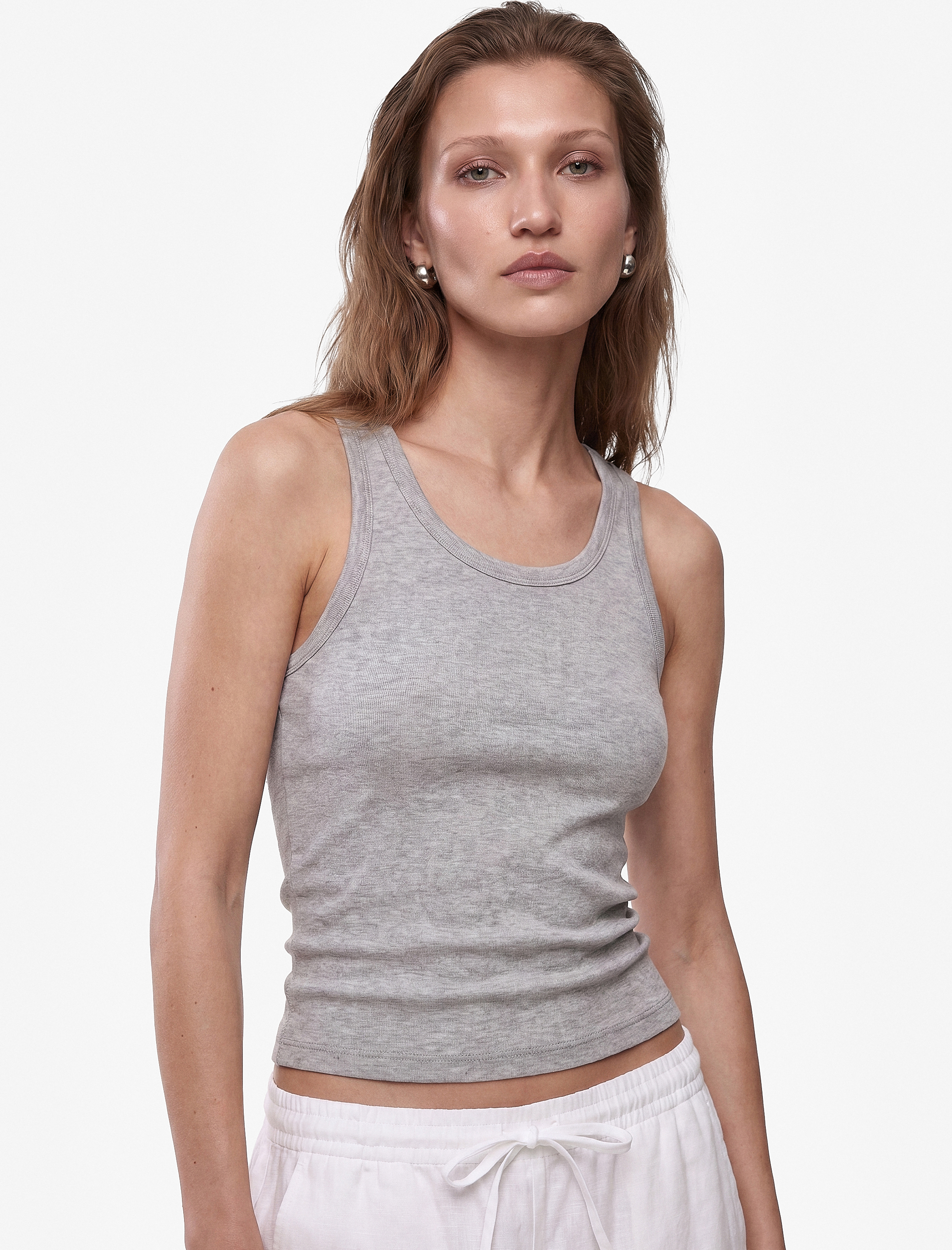   Pamuklu Kaşkorse Slim Fit U Yaka Fitilli Atlet