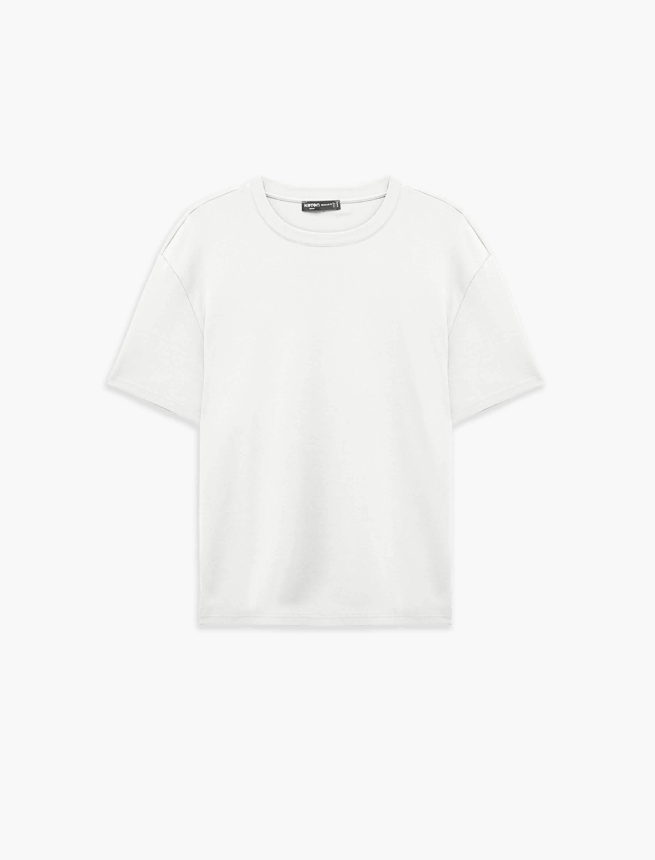   Pamuklu Bisiklet Yaka Kısa Kollu Basic Oversize Tişört