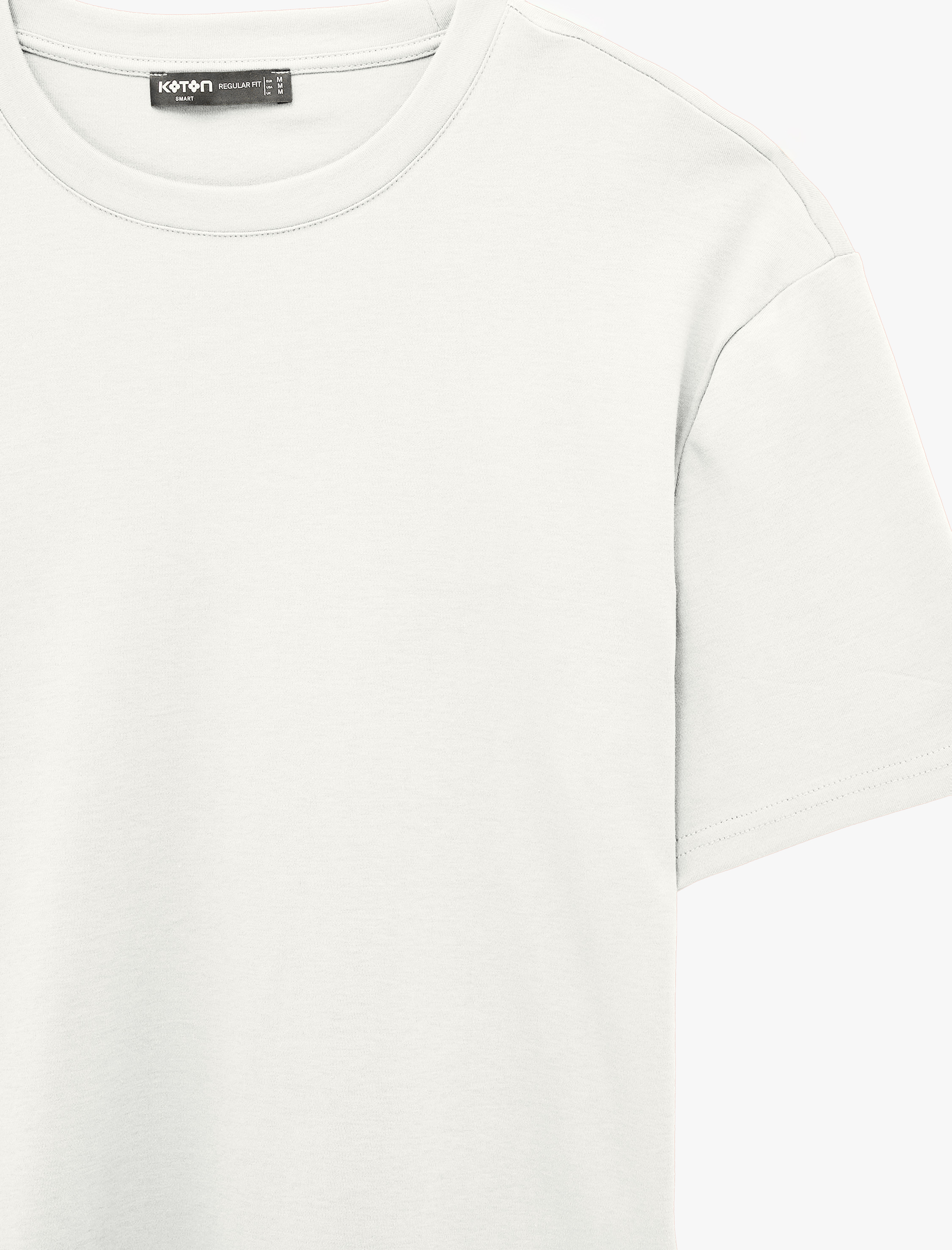   Pamuklu Bisiklet Yaka Kısa Kollu Basic Oversize Tişört