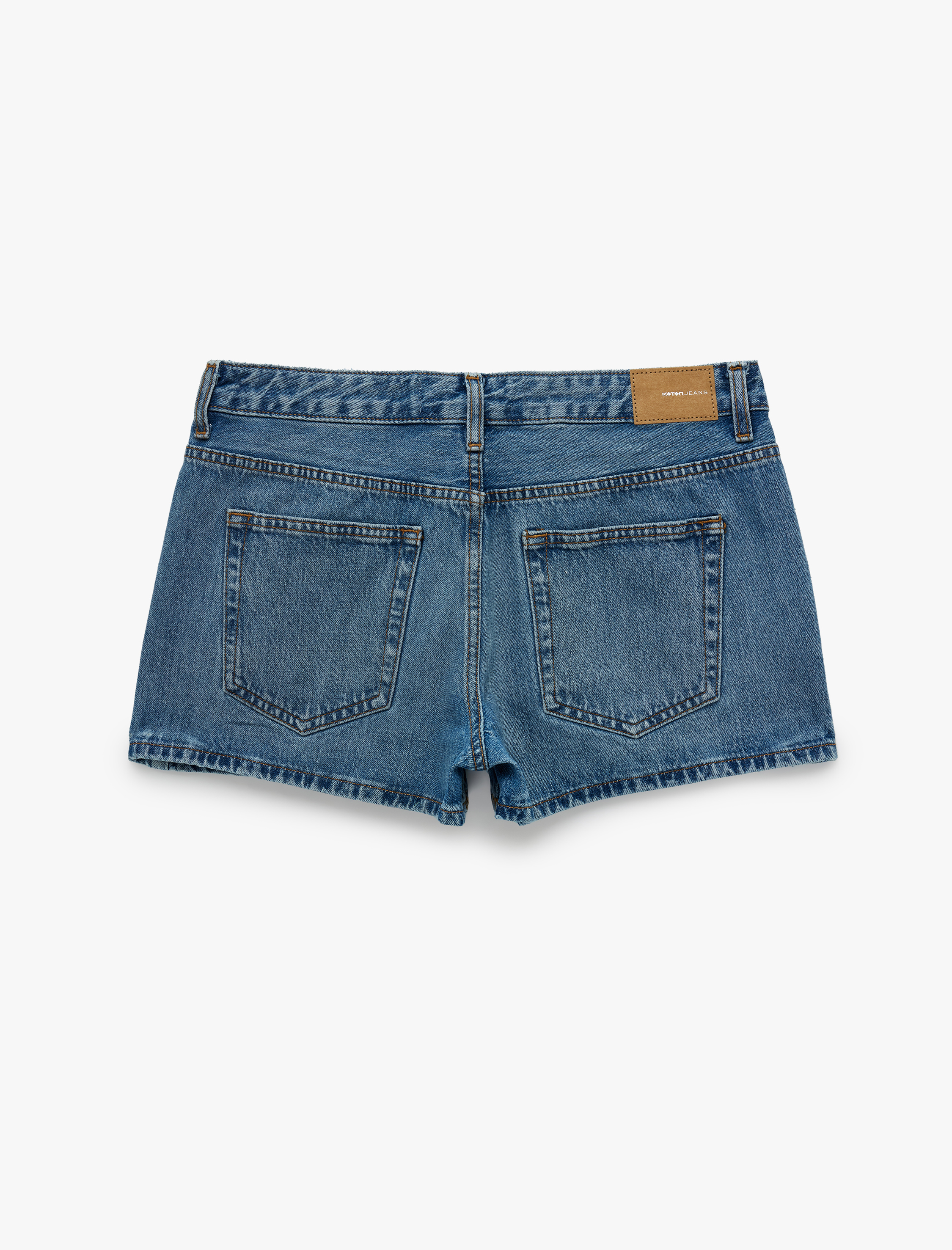   Regular Fit Pamuklu Chino Cepli Mini Denim Şort