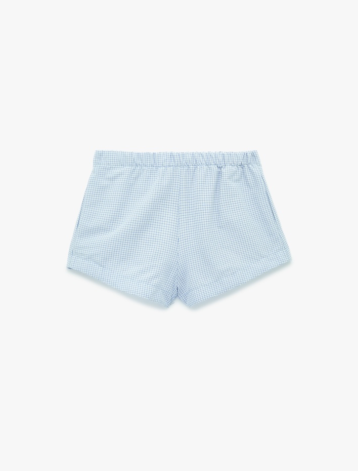  Rahat Kalıp Pamuk Karışımlı Pötikareli Şort Pijama Altı