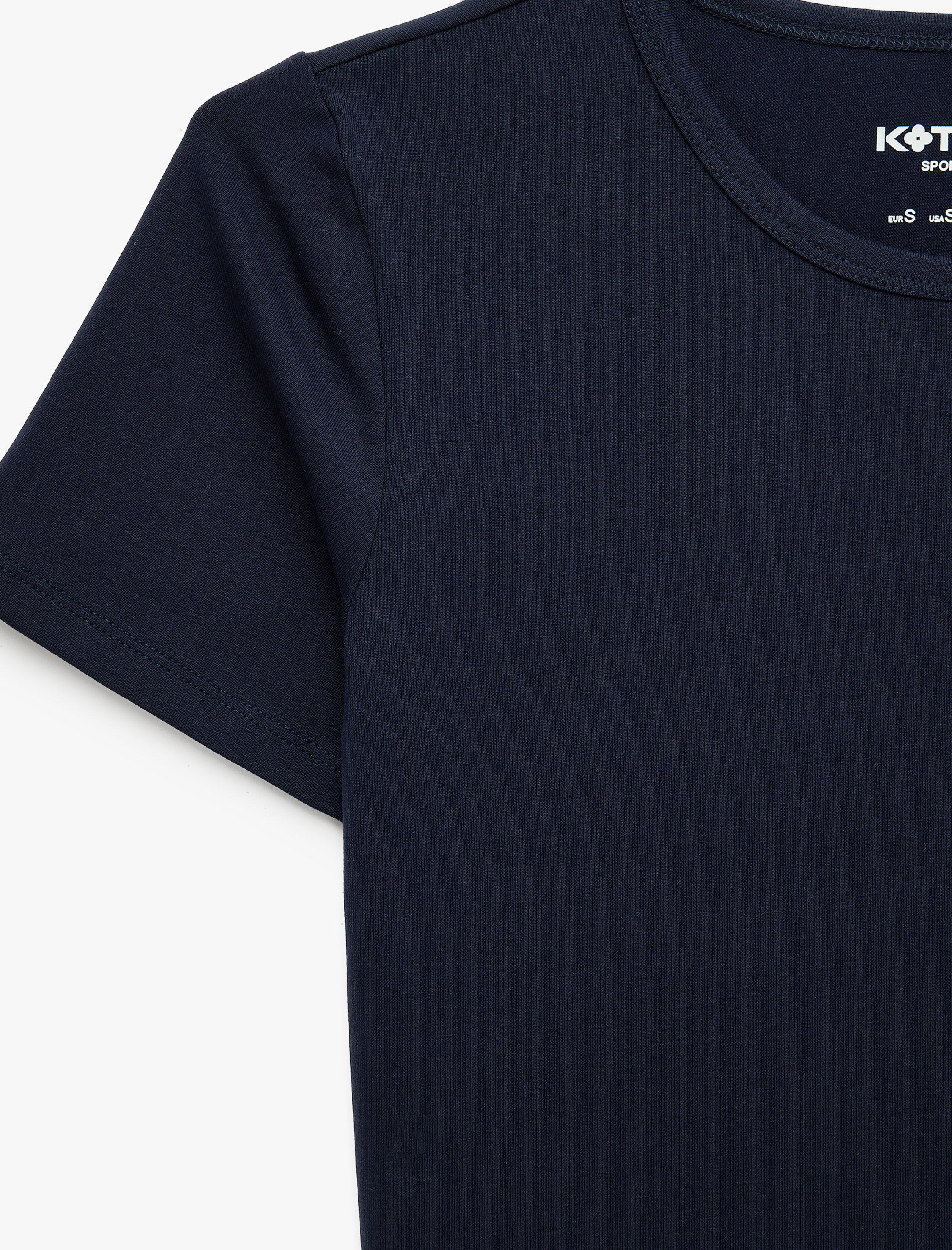   Slim Fit Kısa Kollu Pamuklu Bisiklet Yaka Spor Tişört