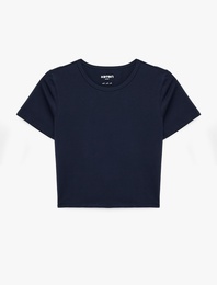 Slim Fit Kısa Kollu Pamuklu Bisiklet Yaka Spor Tişört