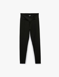 Yüksek Bel Slim Fit Kemer Detaylı Spor Tayt